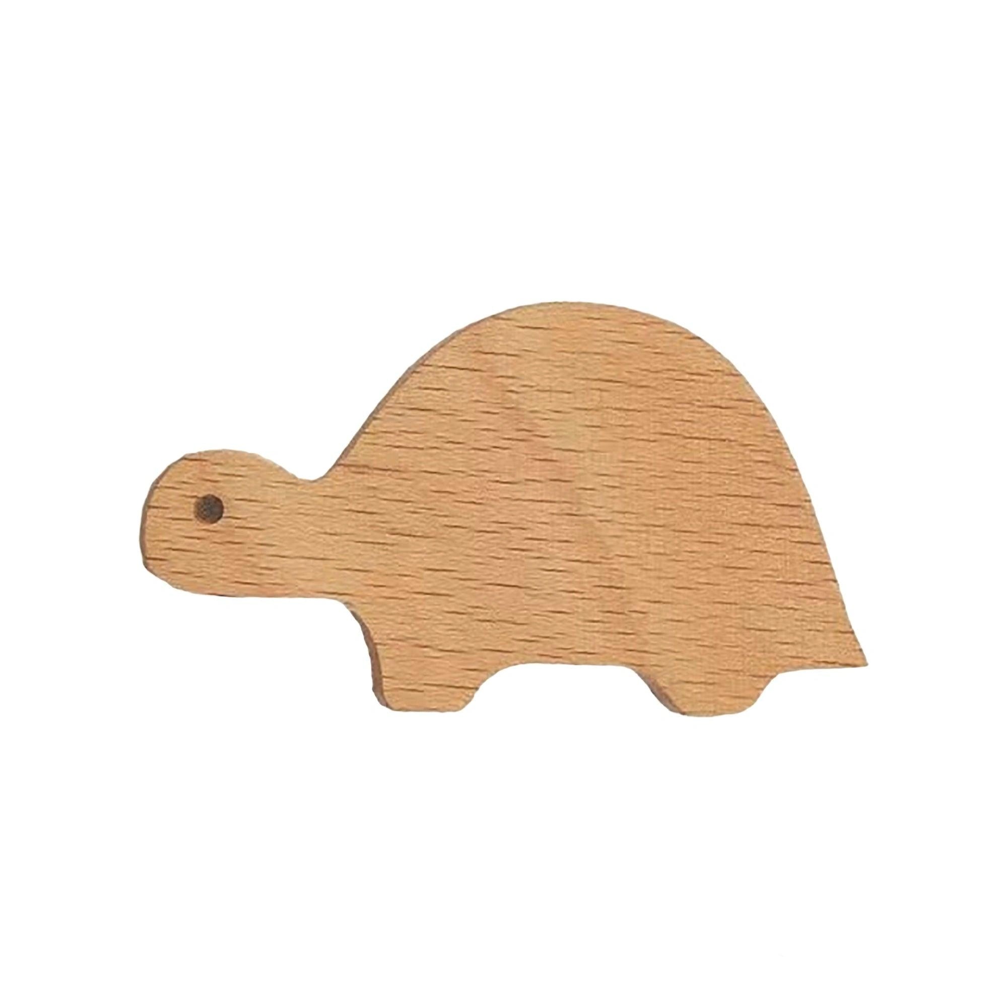 Mantara Turtle Knob W-0024 is a modern beige wooden knob/hook, ideal for kidsā rooms, drawers, and wardrobes.