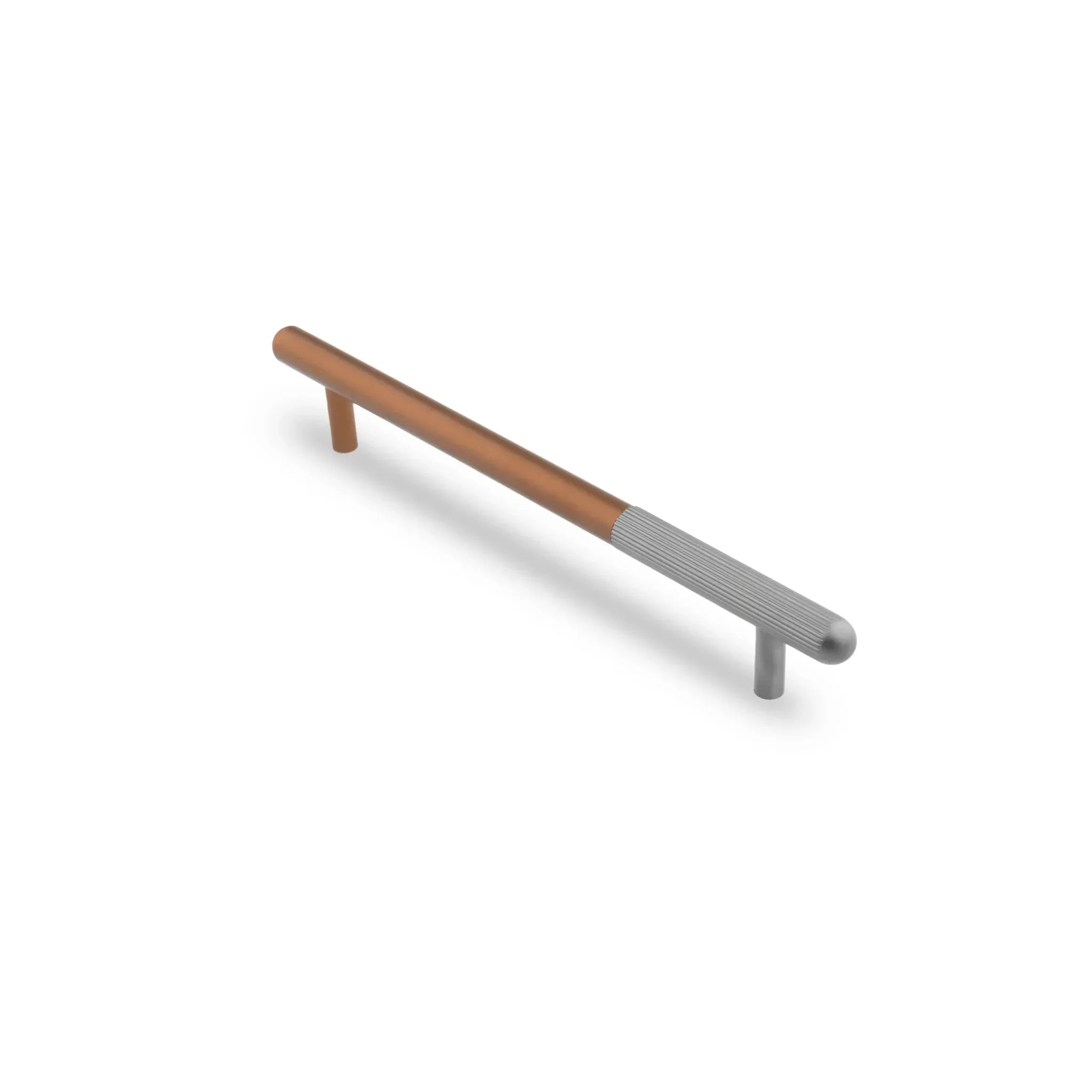 The Mantara AL-0003 Urbane Bar Handle is a modern aluminum alloy handle in rose gold, perfect for doors and wardrobes.