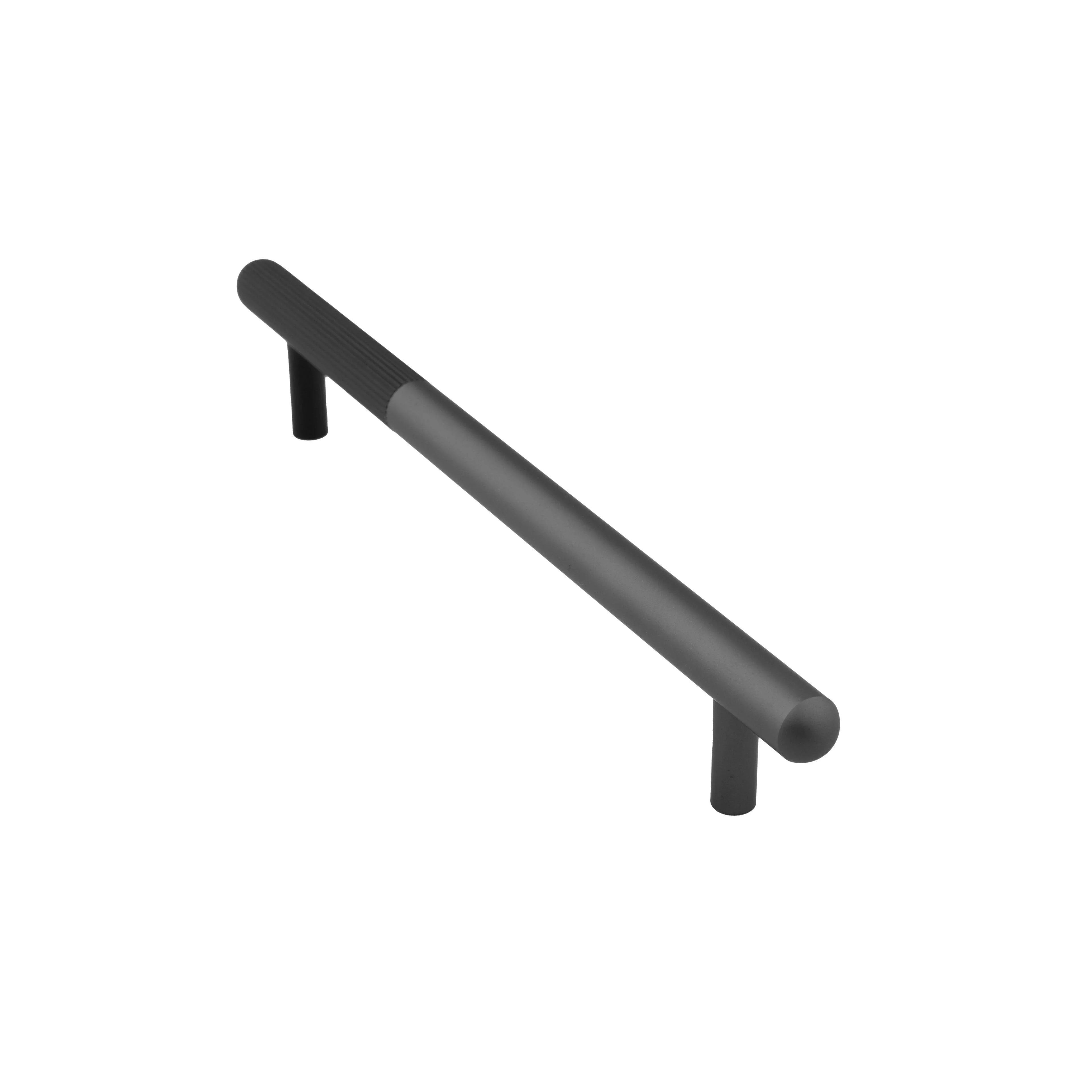 The Mantara AL-0003 Urbane Bar Handle is a modern aluminum alloy handle in black, perfect for doors and wardrobes.