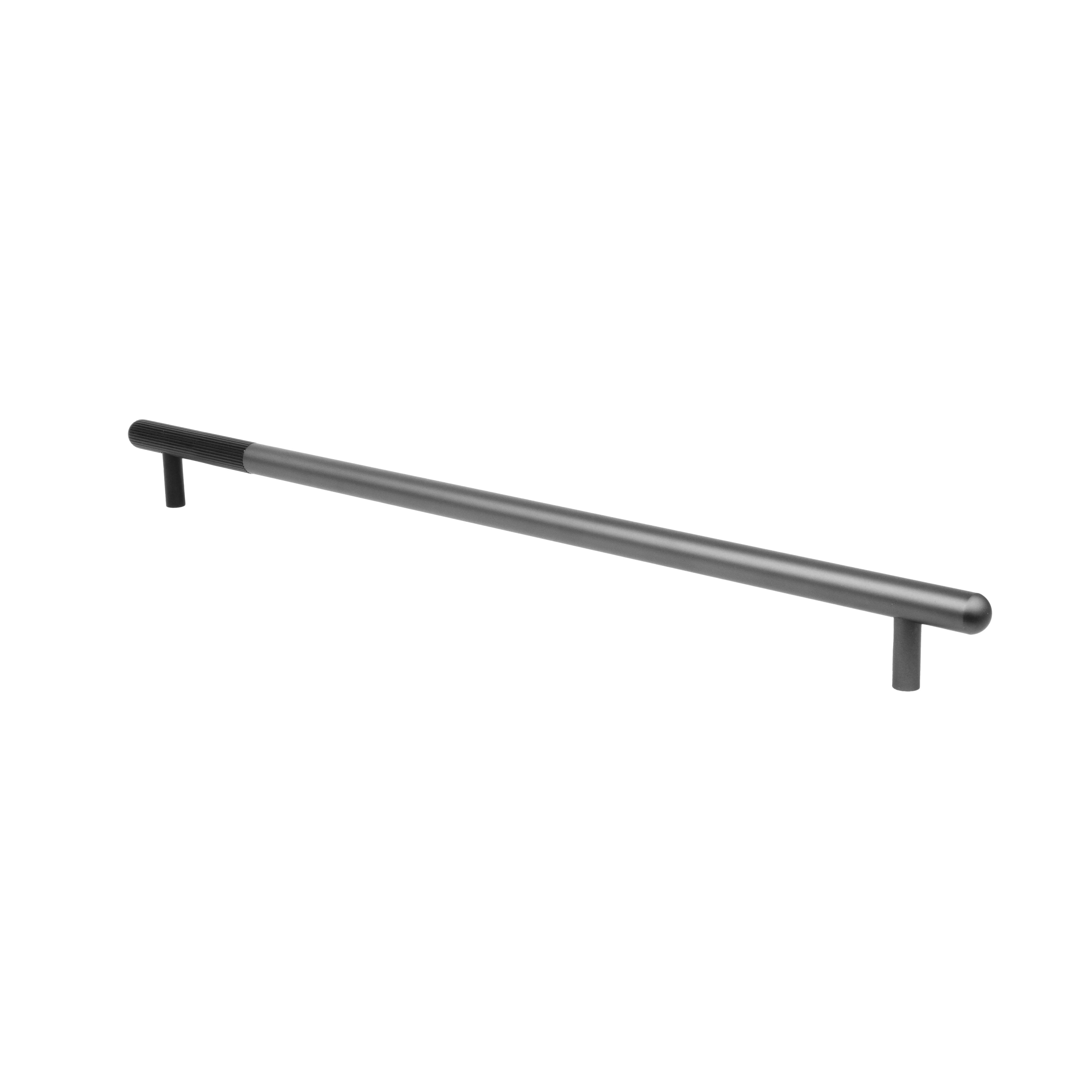 The Mantara AL-0003 Urbane Bar Handle is a modern aluminum alloy handle in black, perfect for doors and wardrobes.