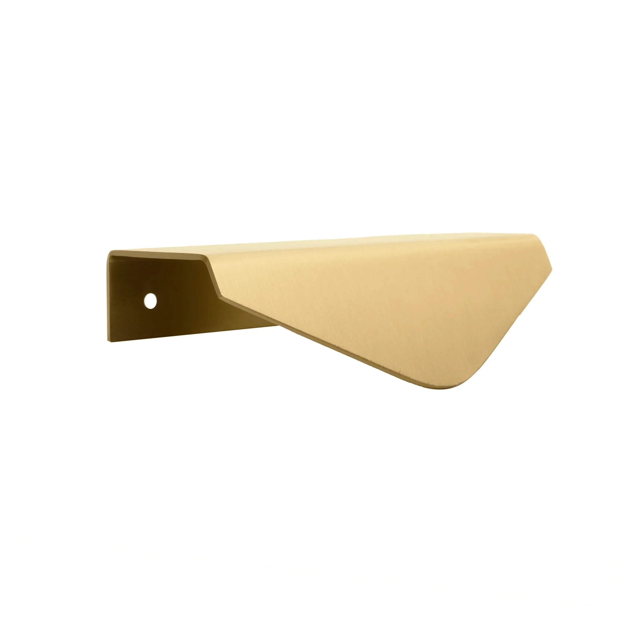 The Mantara B-0049 Vajra Handle is a modern brushed brass handle in gold, ideal for kitchens, furniture, cabinets, wardrobes, and cupboards.