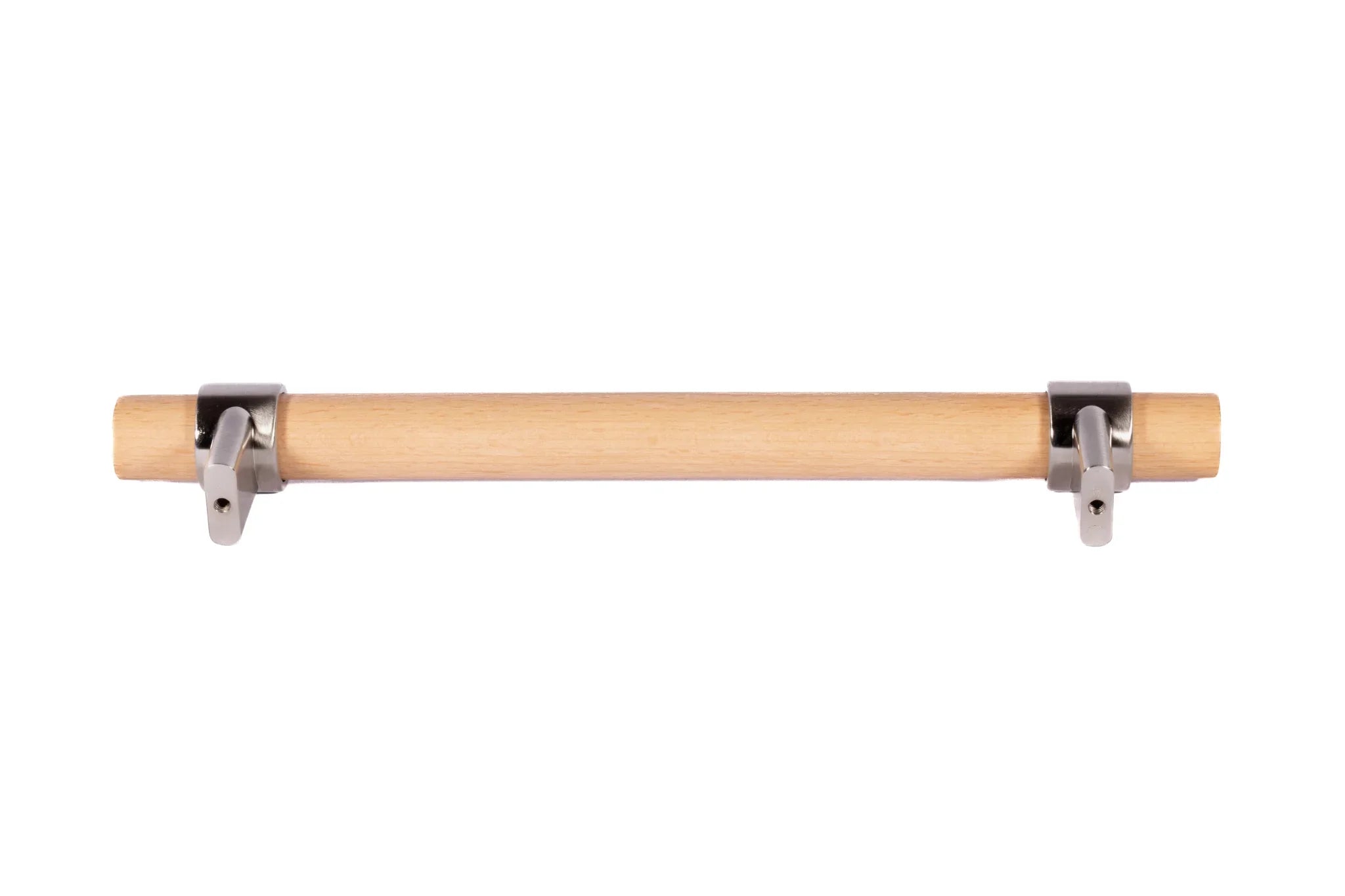 Mantara Walden Handle W-0035 is a modern zinc alloy and beech wood handle in silver ideal for kitchen and dresser drawers.