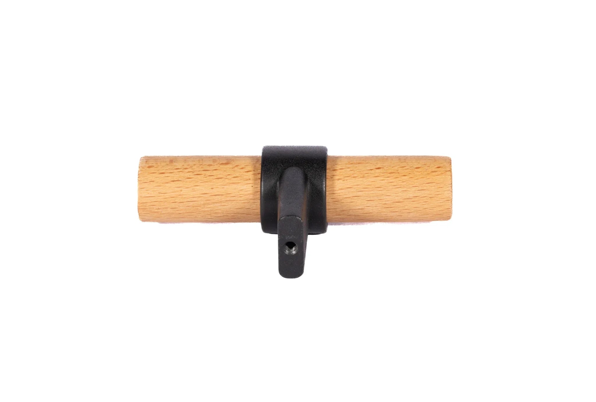 Mantara Walden Handle W-0035 is a modern zinc alloy and beech wood Tbar handle in black, ideal for kitchen and dresser drawers.