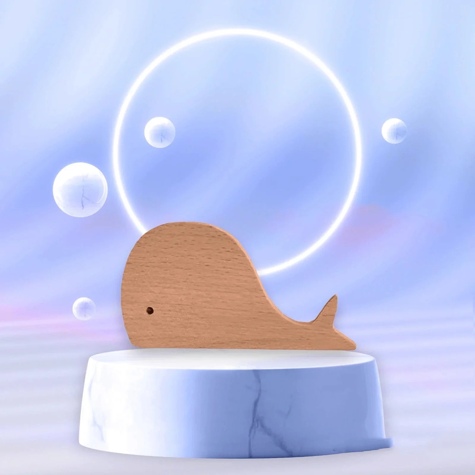 Mantara Whale Wooden Hook W-0024 is a modern wood knob and wall hook in brushed beige finish, ideal for kids&