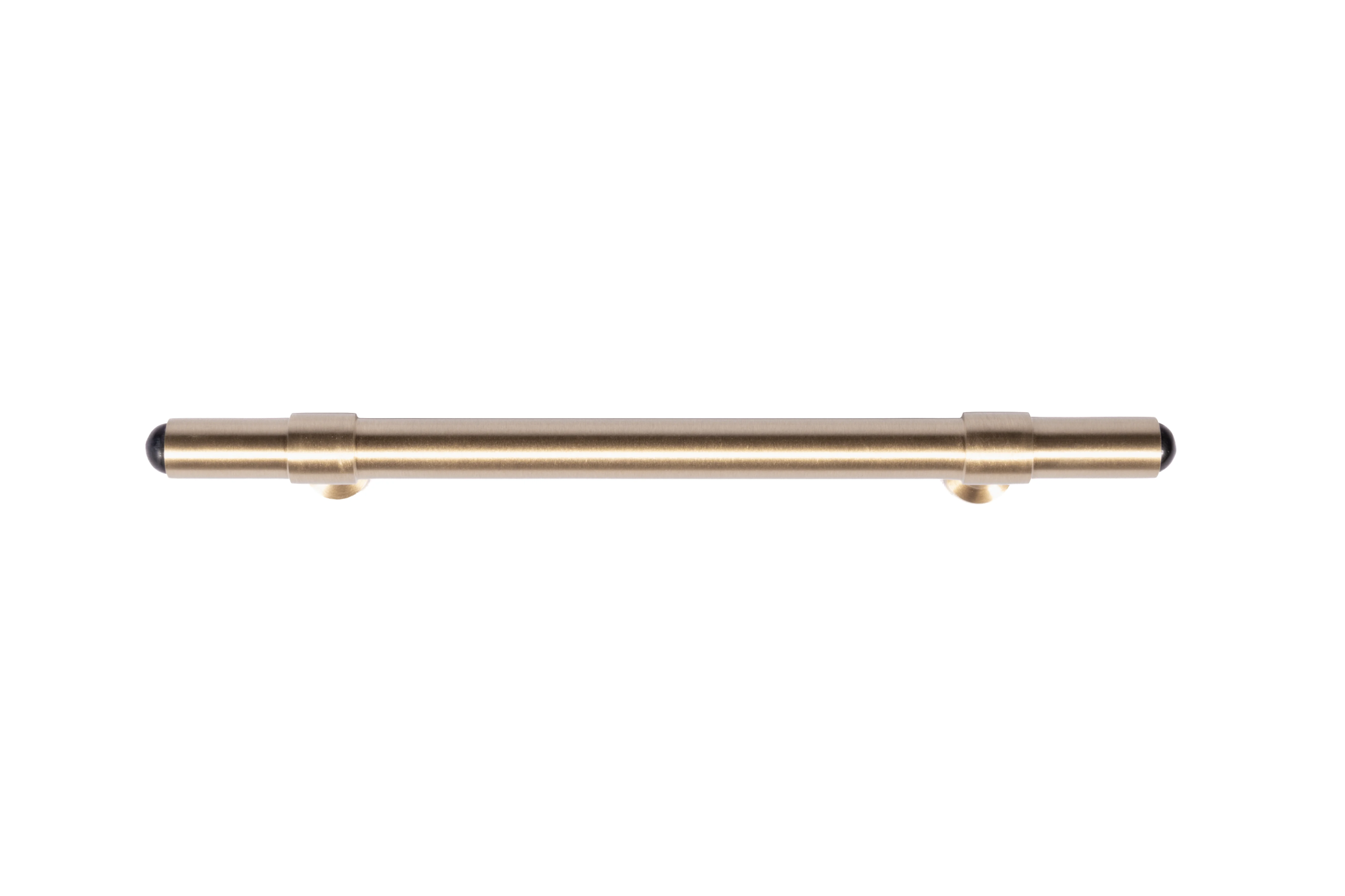 The Zania Handle by Mantara B-0111 is a modern brushed brass handle in gold, ideal for kitchens, dressers, and cabinets.