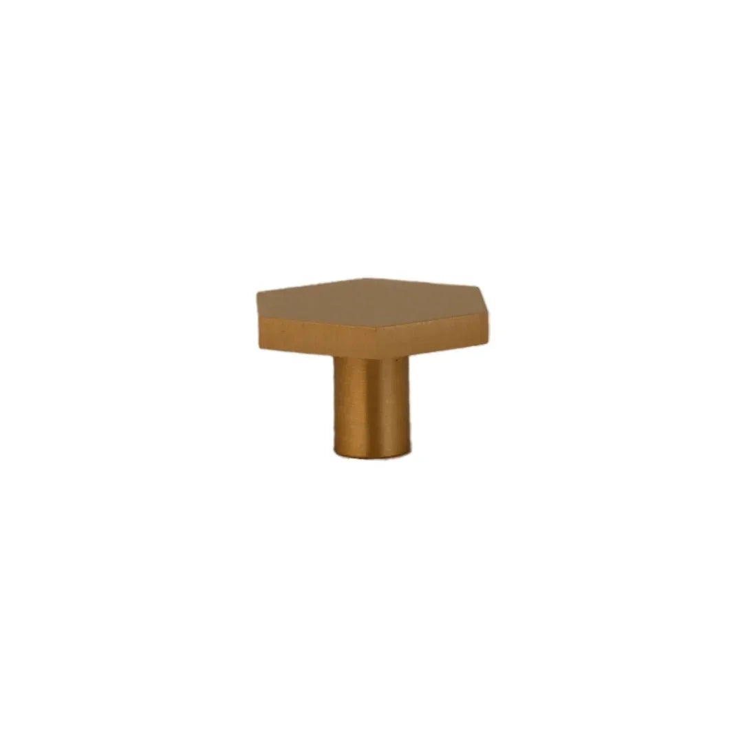 The Mantara B-0131 Zaraya Knob is a modern brass knob in gold, black, and bronze, perfect for drawers, cabinets, and wardrobes.