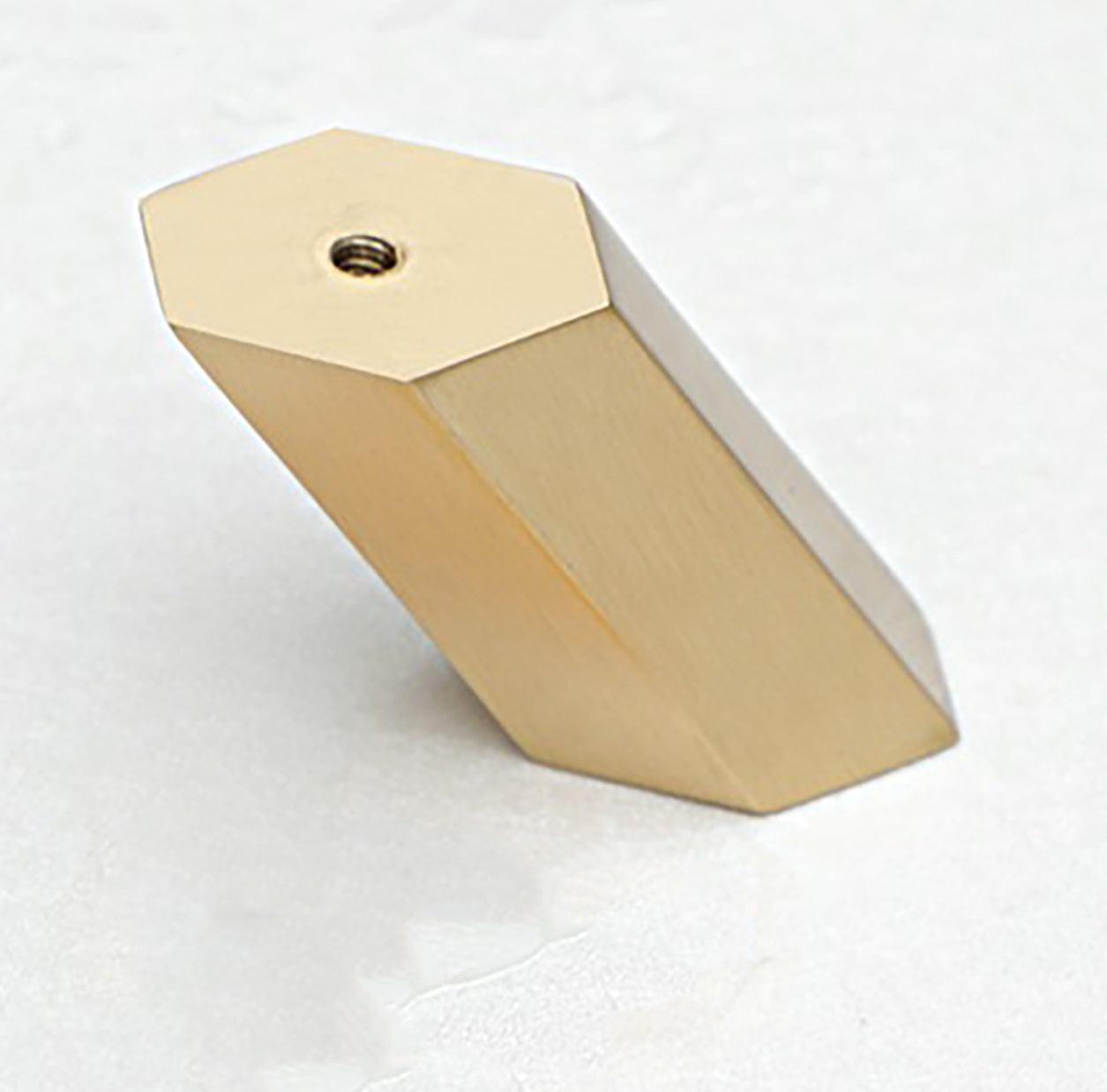 Mantara Hexa Hook B-0091 is a modern brushed brass wall hook in gold, perfect for bathrooms, bedrooms, and living areas.