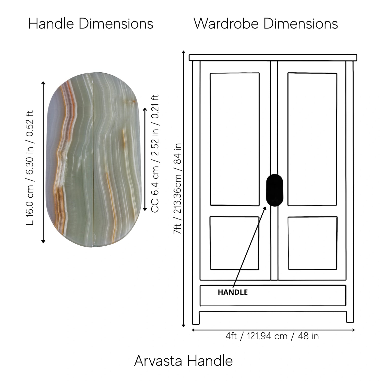 Arvasta Handle Pack of 1 (Made-to-order Only)