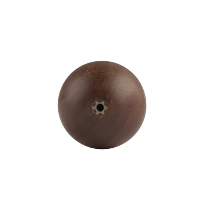 A single round wooden bead with a natural dark brown finish and a central hole, shown on a plain white background.