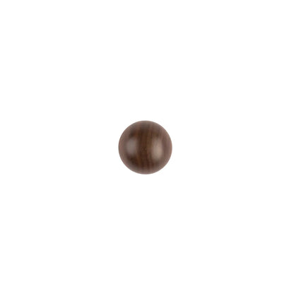 A single round wooden knob or ball finial in a medium-to-dark brown wood finish, centered on a solid white background.