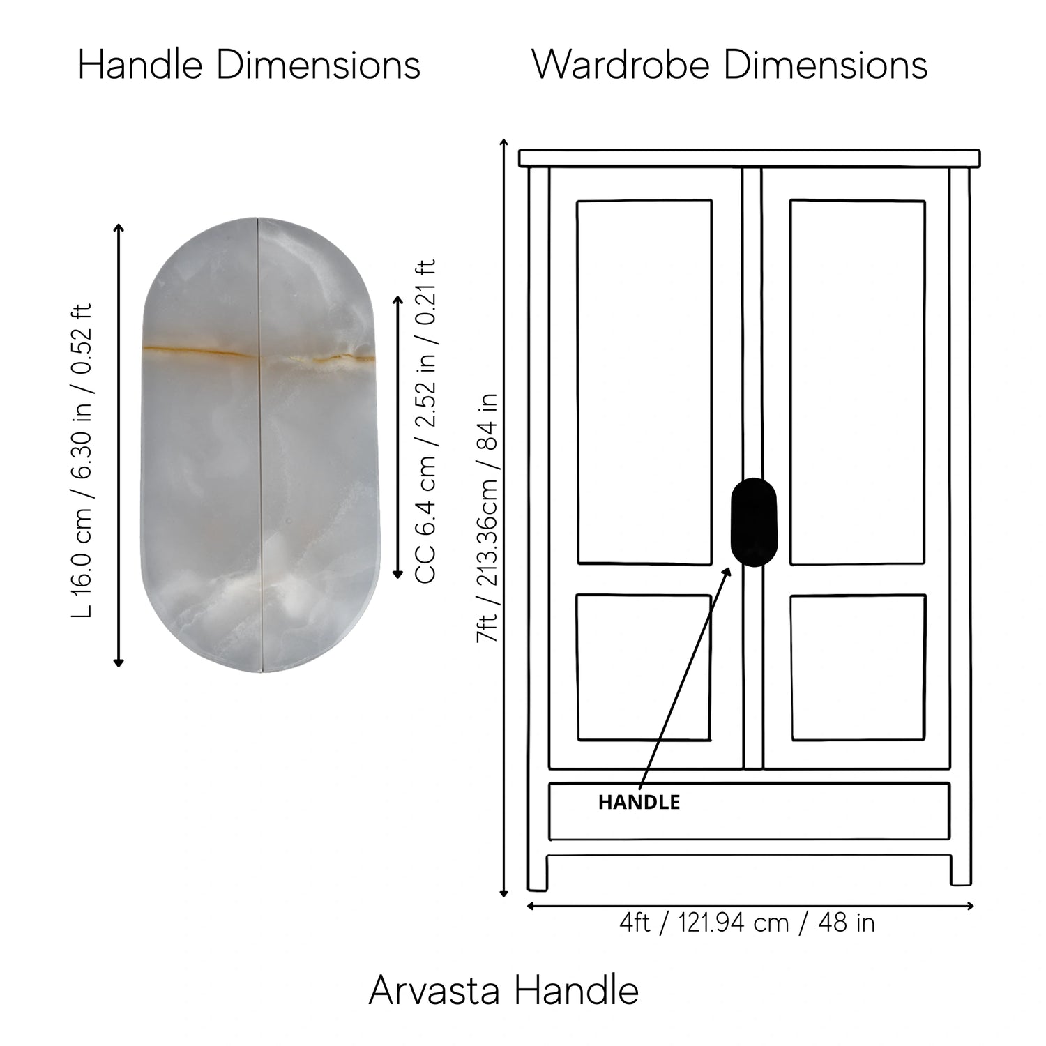 Arvasta Handle Pack of 1 (Made-to-order Only)