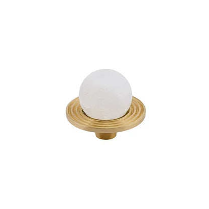 Buy kitchen cabinet knob-Modern crystal cabinet knob in white for kitchen drawers and furniture by Mantara