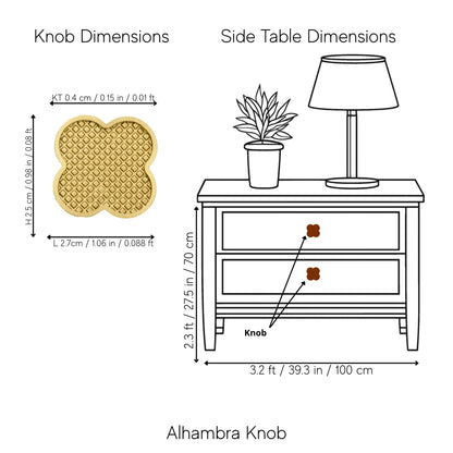 Acrylic and brass round drawer knob in  lattice brass  finish by Mantara for cabinets, wardrobes and kitchen drawers. Alhambra knob A-0006