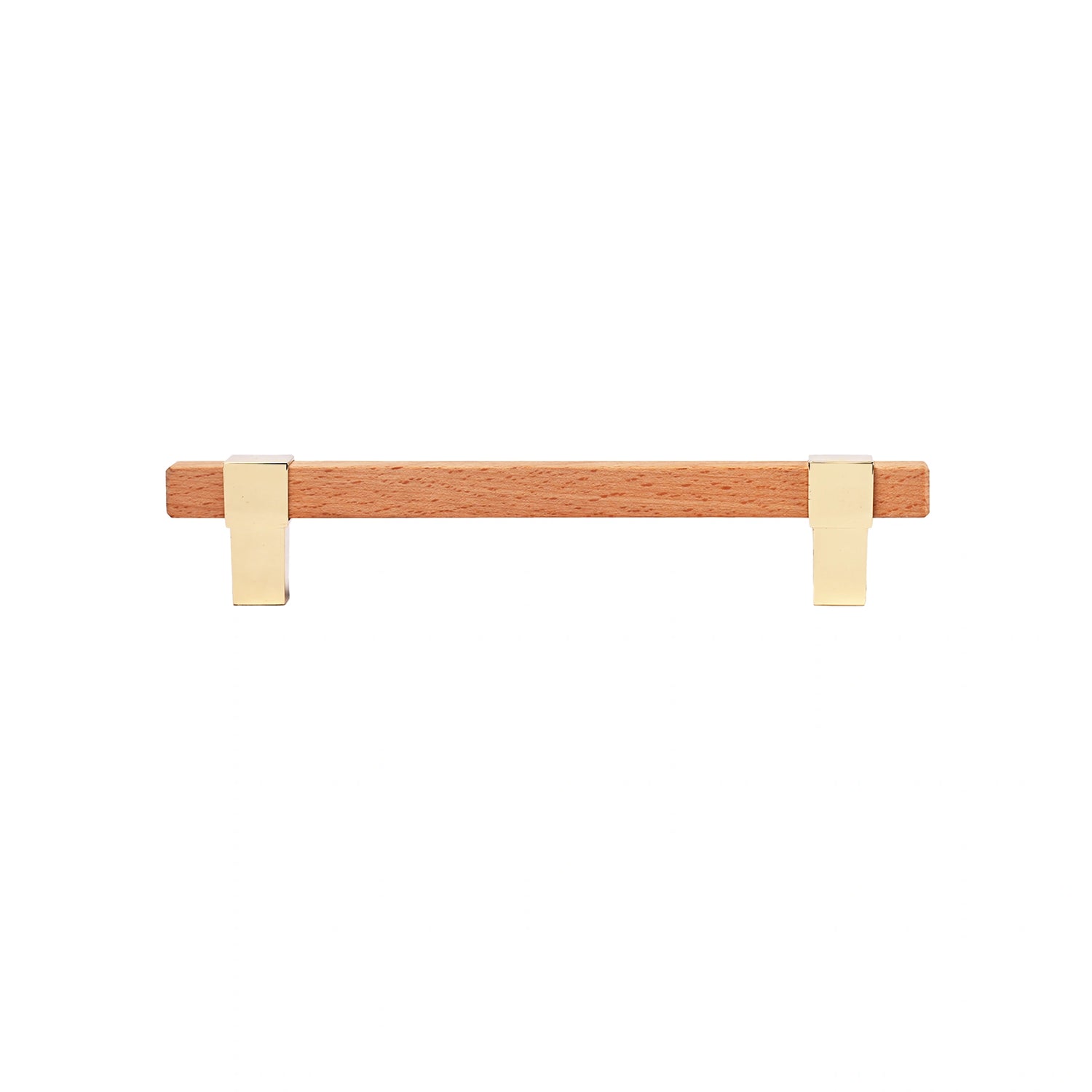 Mantara Lorien Handle W-0028 is a modern zinc and beech wood handle in Gold ideal for kitchen and dresser drawers.