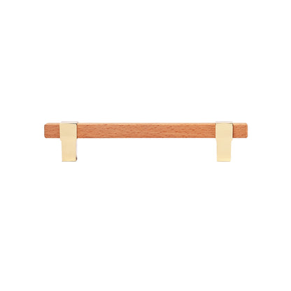 Mantara Lorien Handle W-0028 is a modern zinc and beech wood handle in Gold ideal for kitchen and dresser drawers.