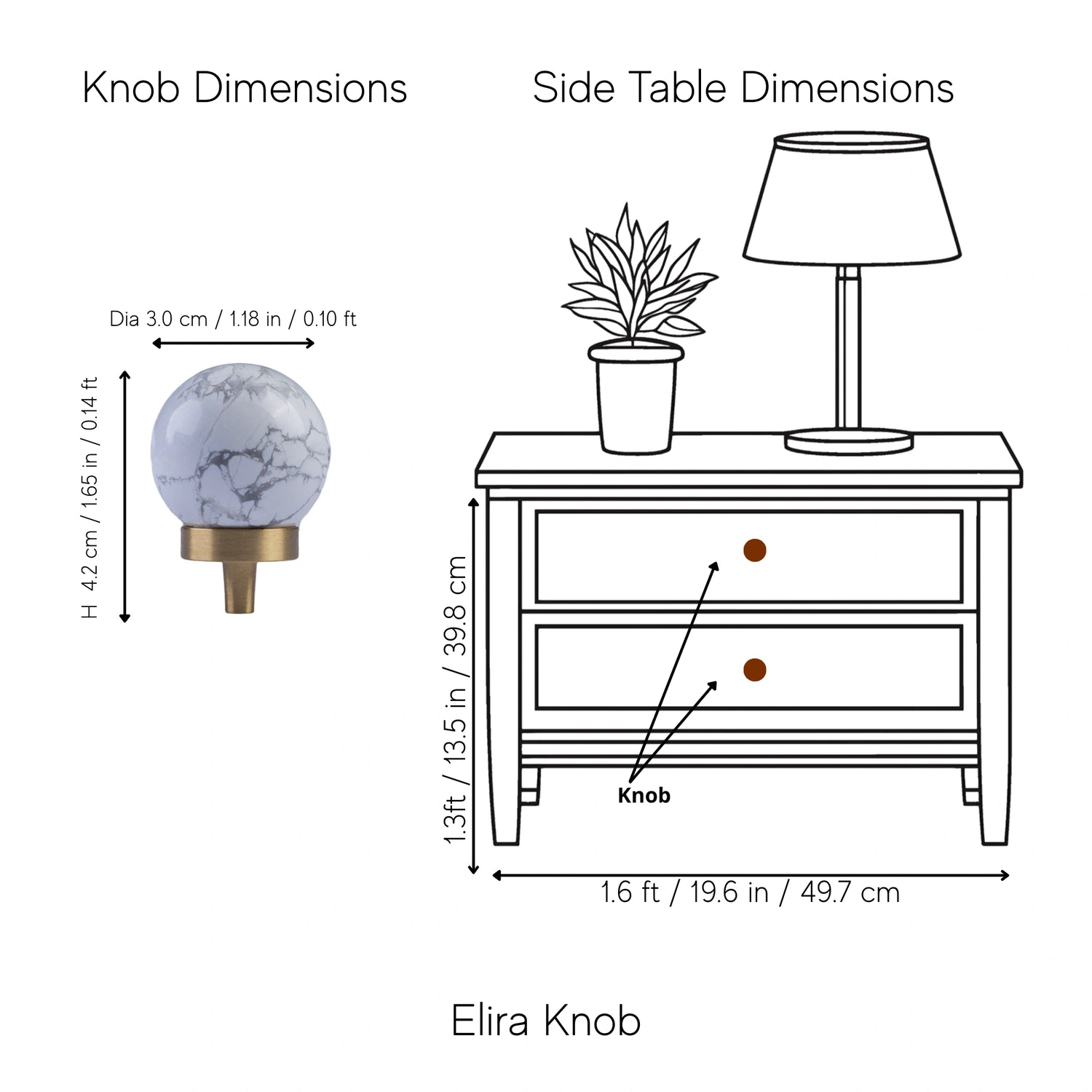 Elira Knob Pack of 1 (Made-to-order Only)