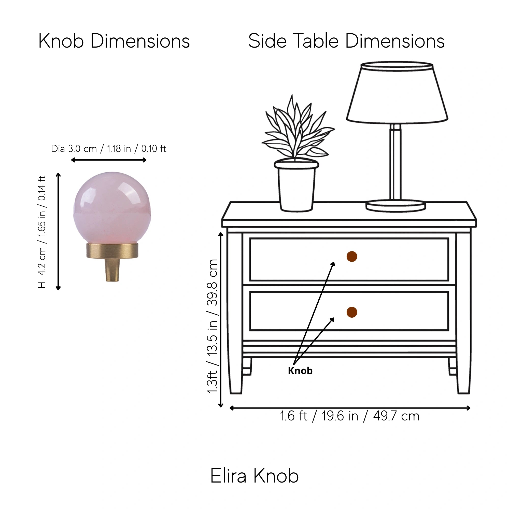Elira Knob Pack of 1 (Made-to-order Only)