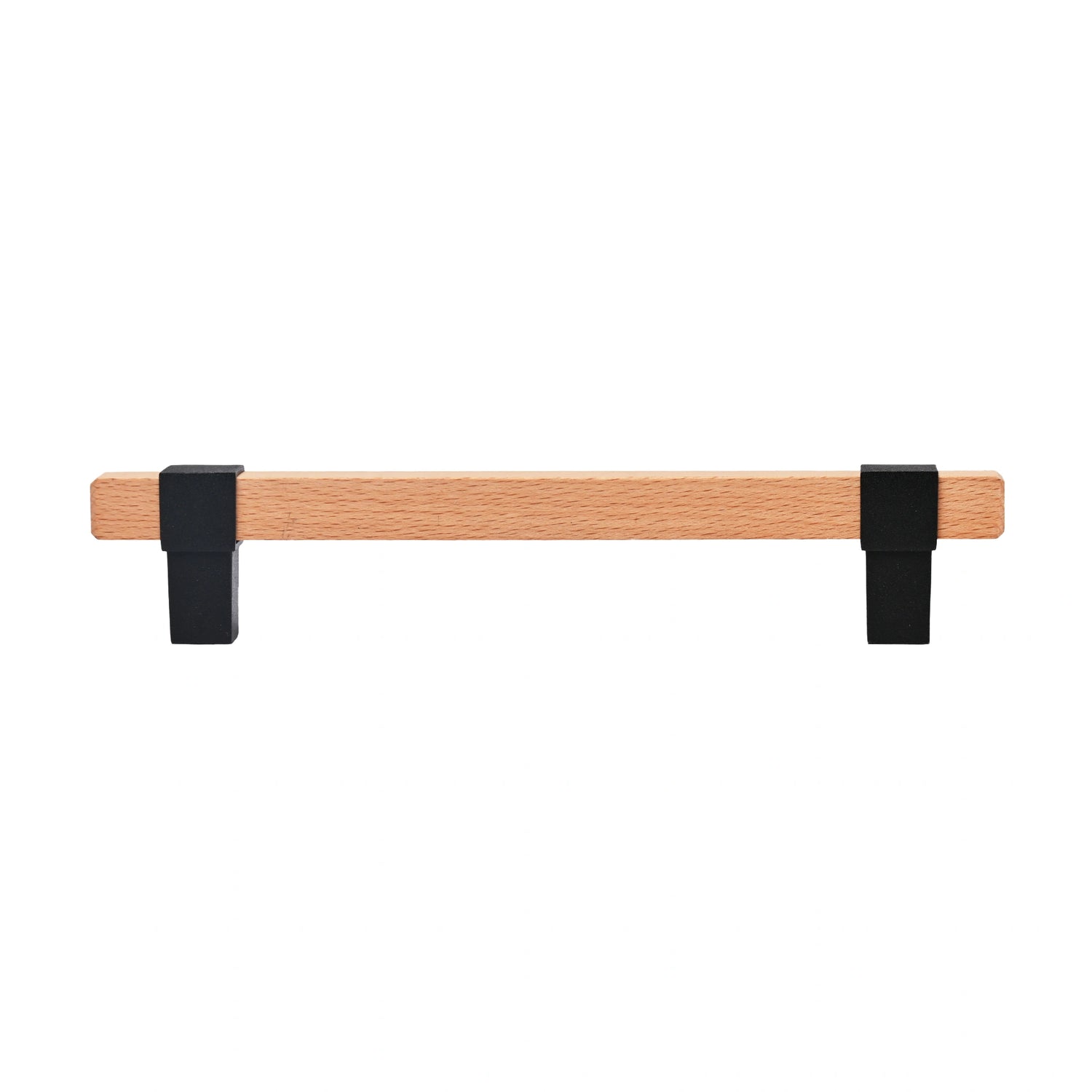 Mantara Lorien Handle  W-0028 is a modern zinc and beech wood handle in  black ideal for kitchen and dresser drawers.