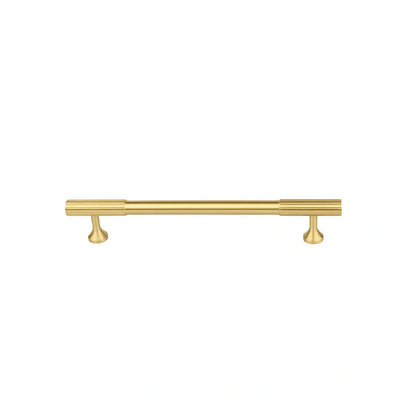 The Mantara B-0051 Oro handle is a modern brass Handle in polished gold and bronze, perfect for doors, drawers, and cabinets.