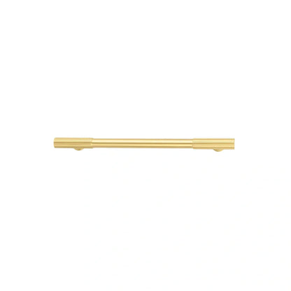 The Mantara B-0051 Oro handle is a modern brass Handle in polished gold and bronze, perfect for doors, drawers, and cabinets.