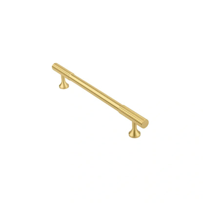The Mantara B-0051 Oro handle is a modern brass Handle in polished gold and bronze, perfect for doors, drawers, and cabinets.