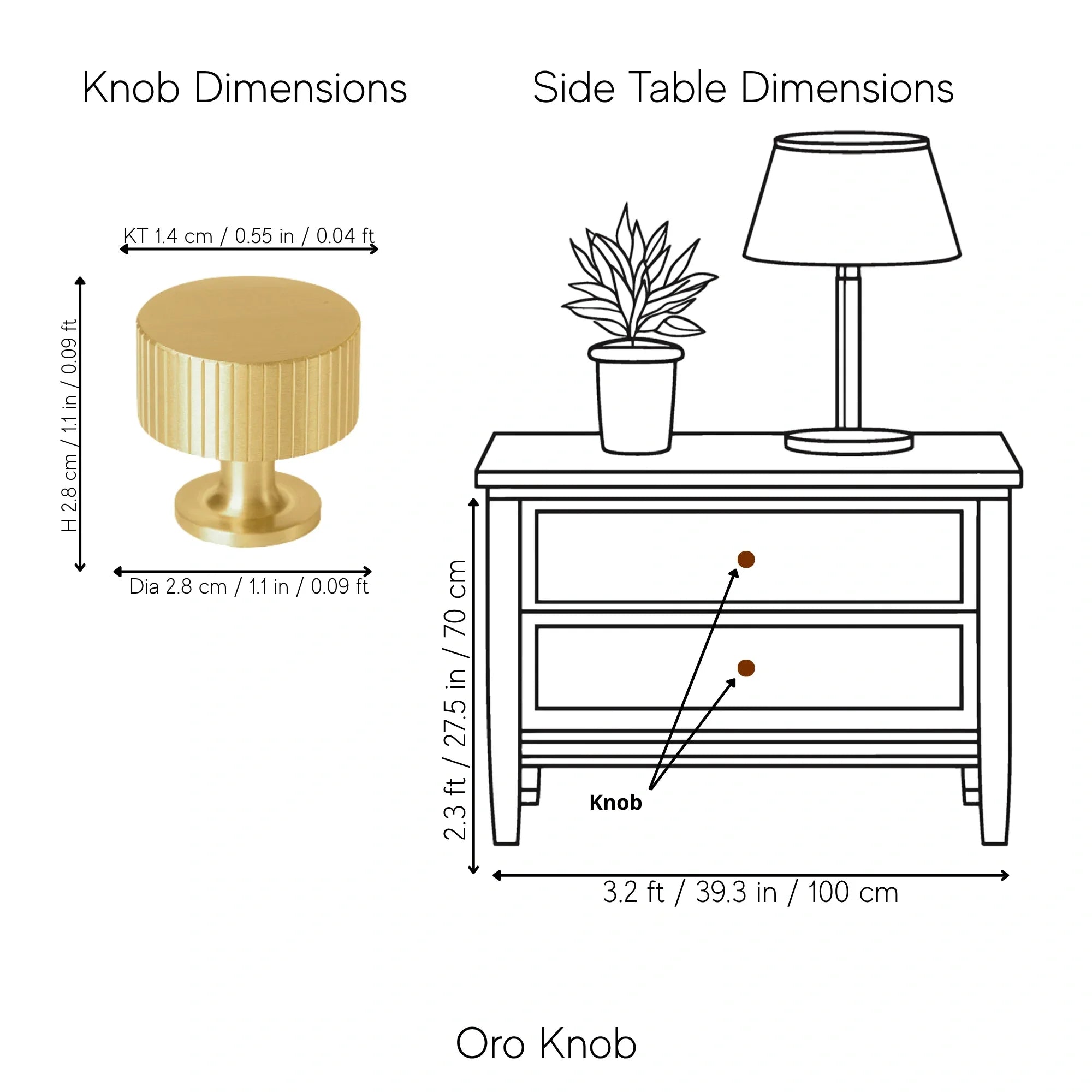 The Mantara B-0051 Oro Knob is a modern brass knob in polished gold and bronze, perfect for doors, drawers, and cabinets.