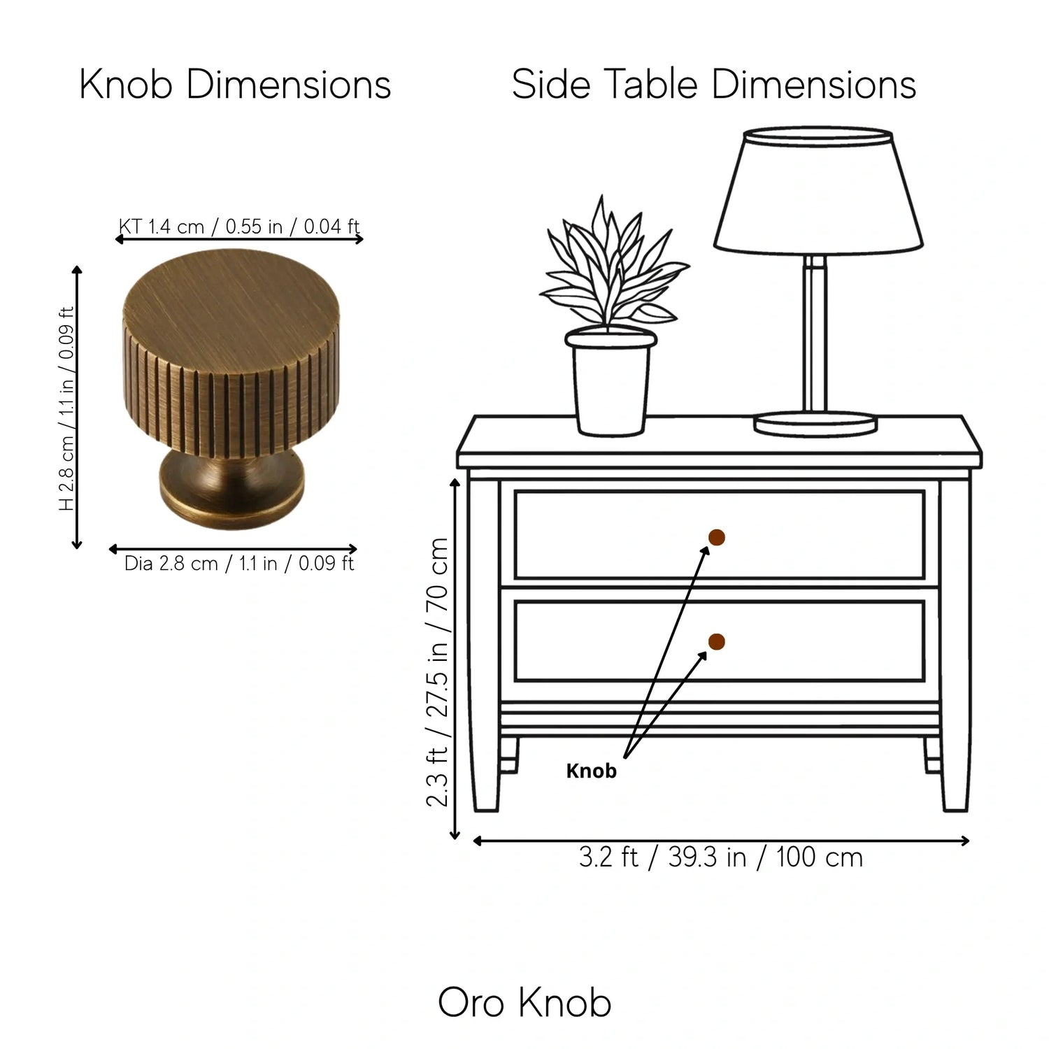 The Mantara B-0051 Oro Knob is a modern brass knob in polished gold and bronze, perfect for doors, drawers, and cabinets.