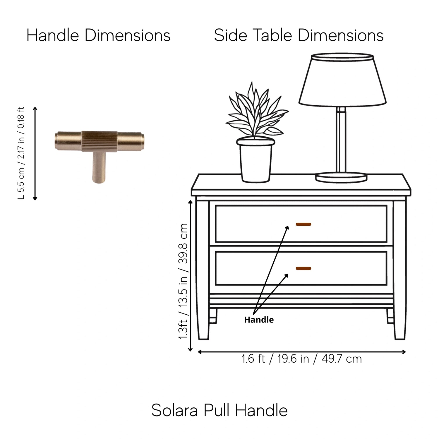 Solara Pull Handle Pack of 1 (Made-to-order Only)