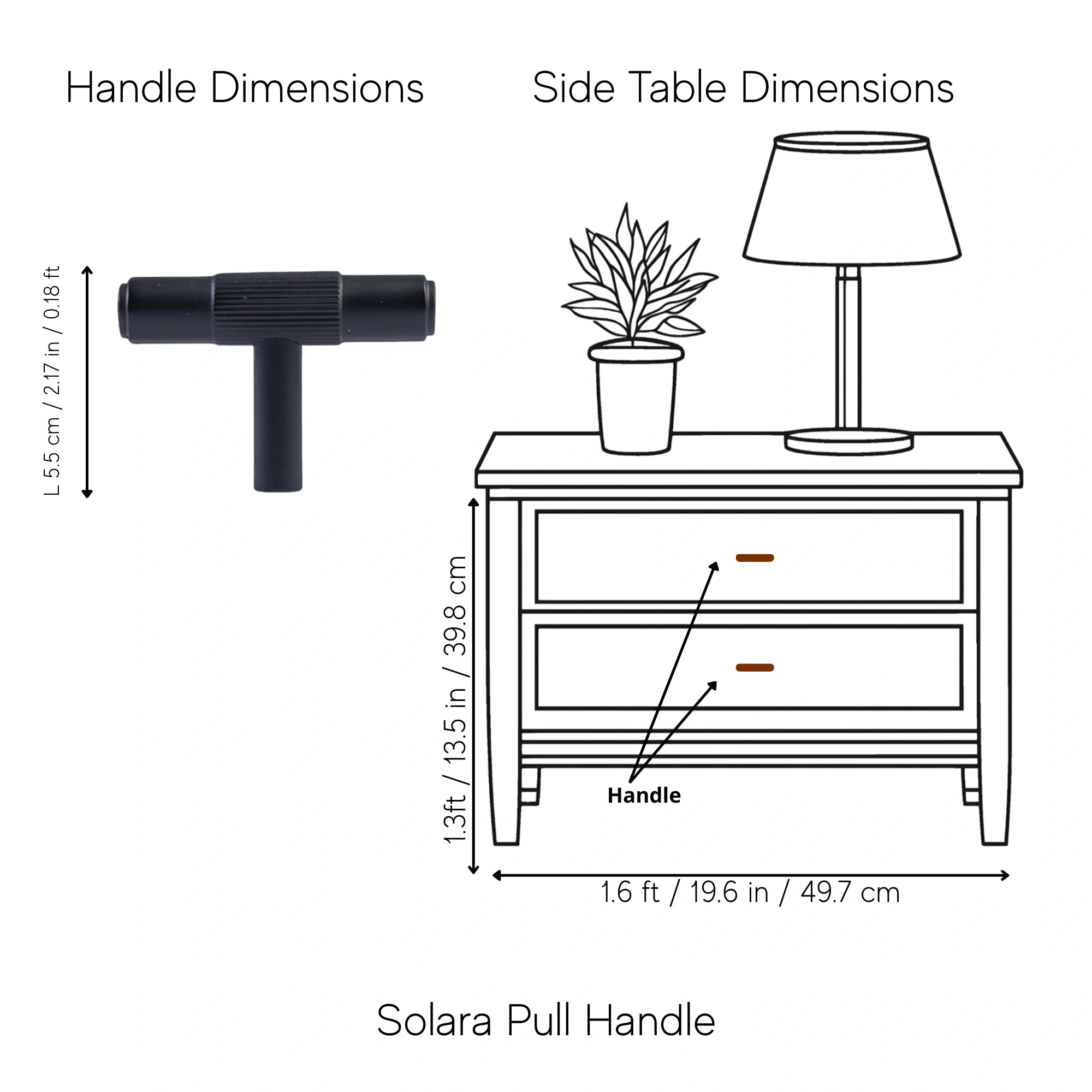 Solara Pull Handle Pack of 1 (Made-to-order Only)