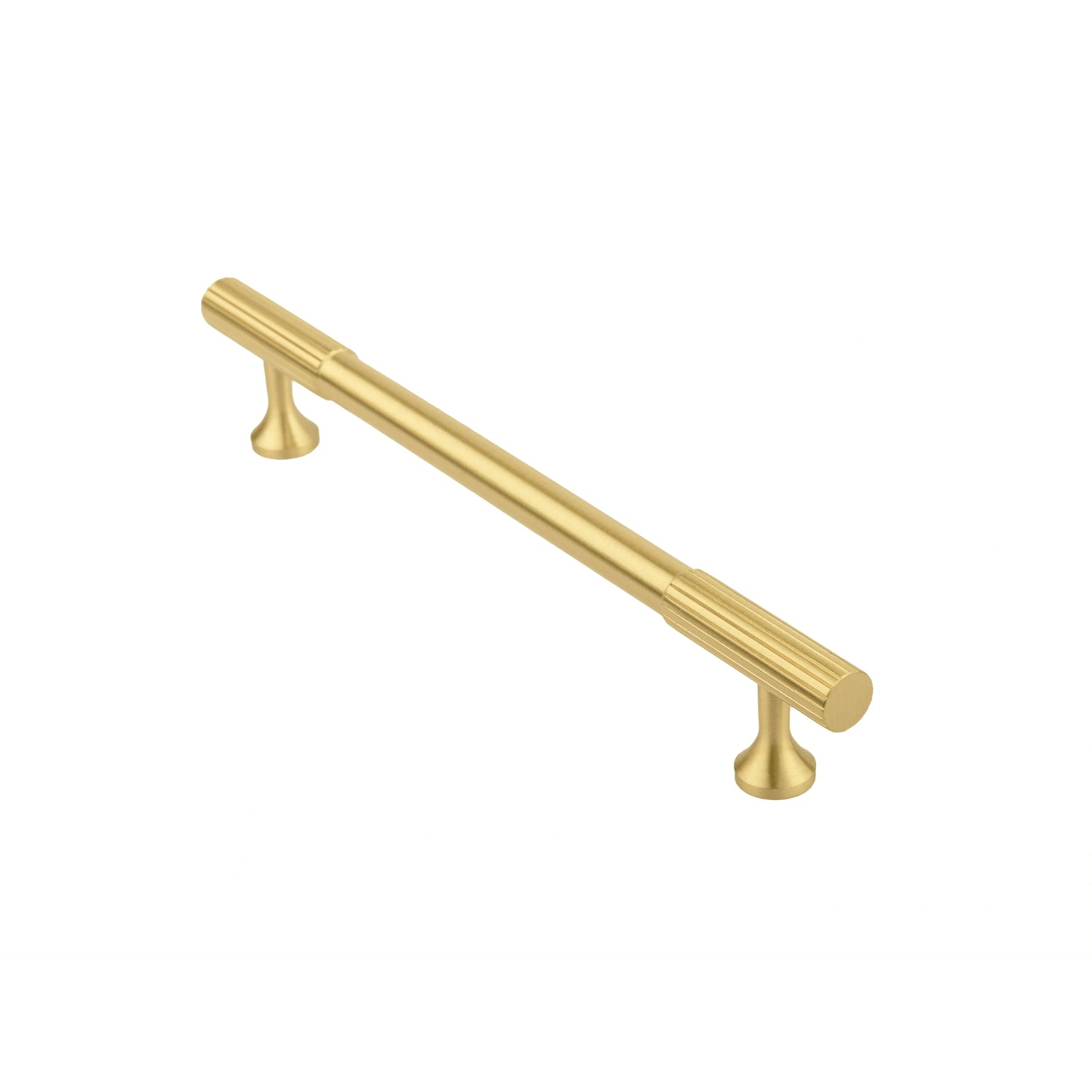 The Mantara B-0051 Oro handle is a modern brass Handle in polished gold perfect for doors, drawers, and cabinets.
