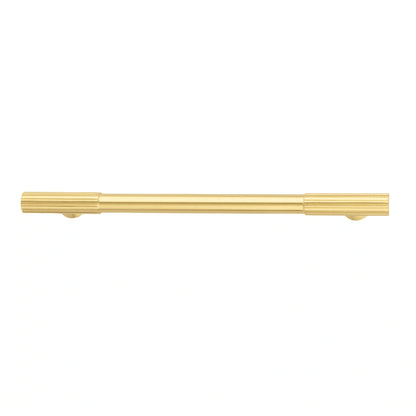 The Mantara B-0051 Oro handle is a modern brass Handle in polished gold perfect for doors, drawers, and cabinets.