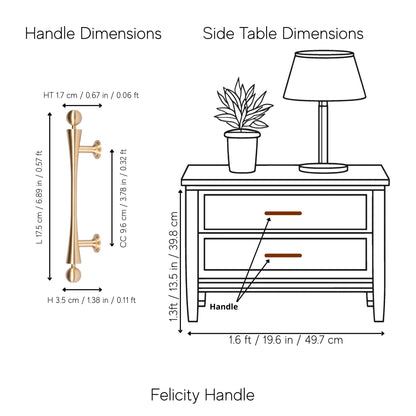 Mantara Felicity Handle B-0071 is a modern brass handle in brushed gold, ideal for wardrobes, doors, and furniture.