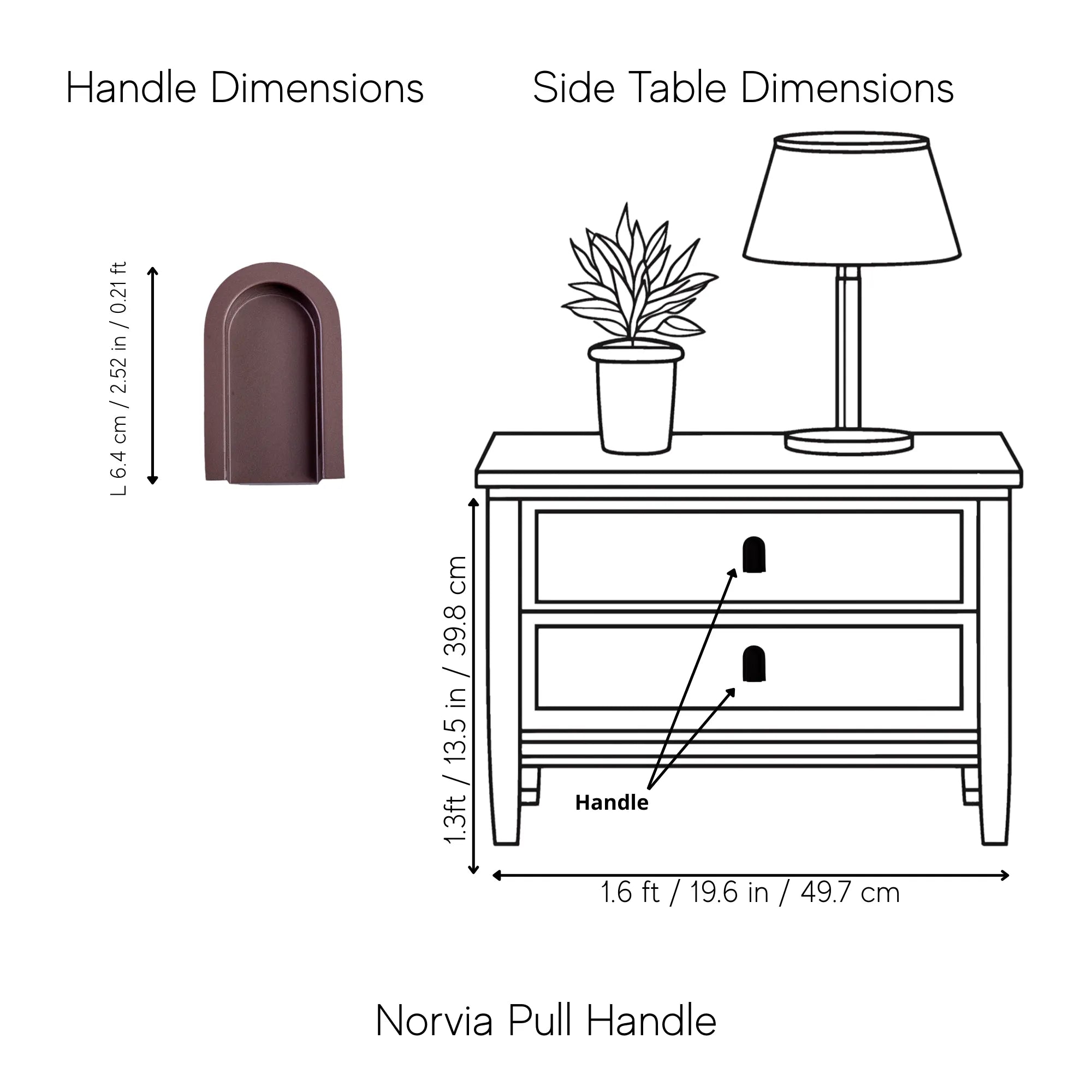 Norvia Pull Handle Pack of 1 (Made-to-order Only)