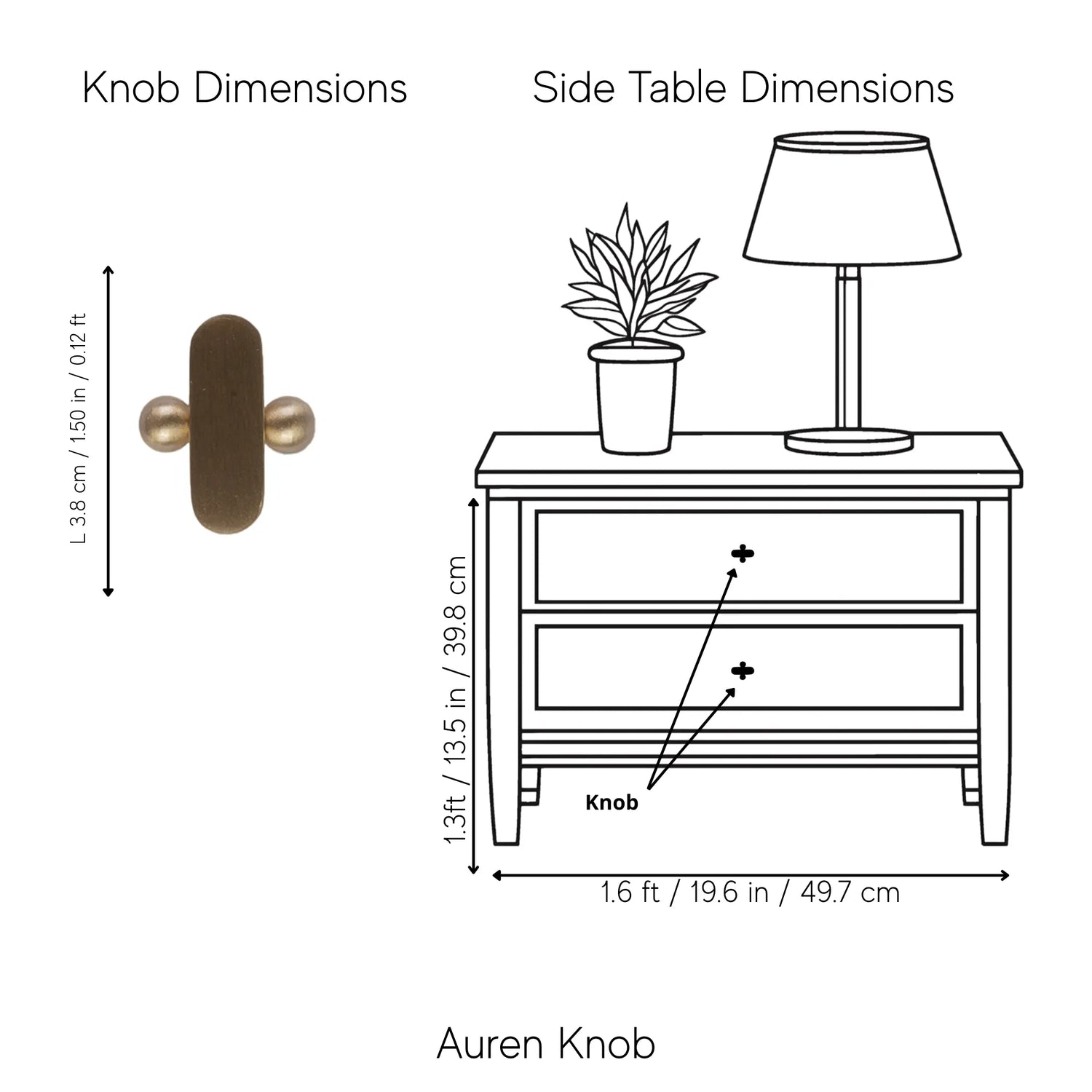 Auren Knob Pack of 1 (Made-to-order Only)