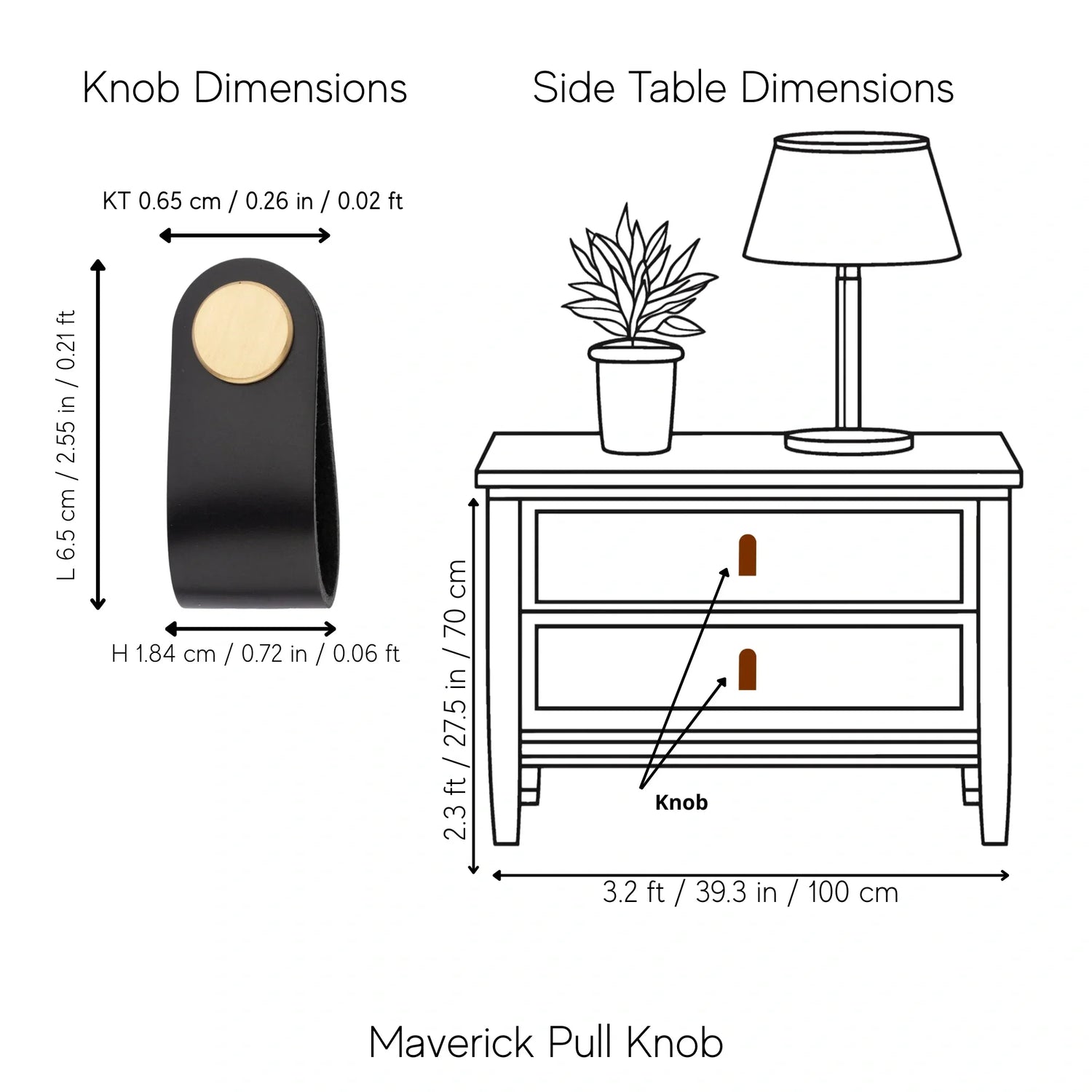 The Mantara L-0001 Maverick Pull Knob is a Nordic leather and brass knob in black, ideal for kitchens and furniture.
