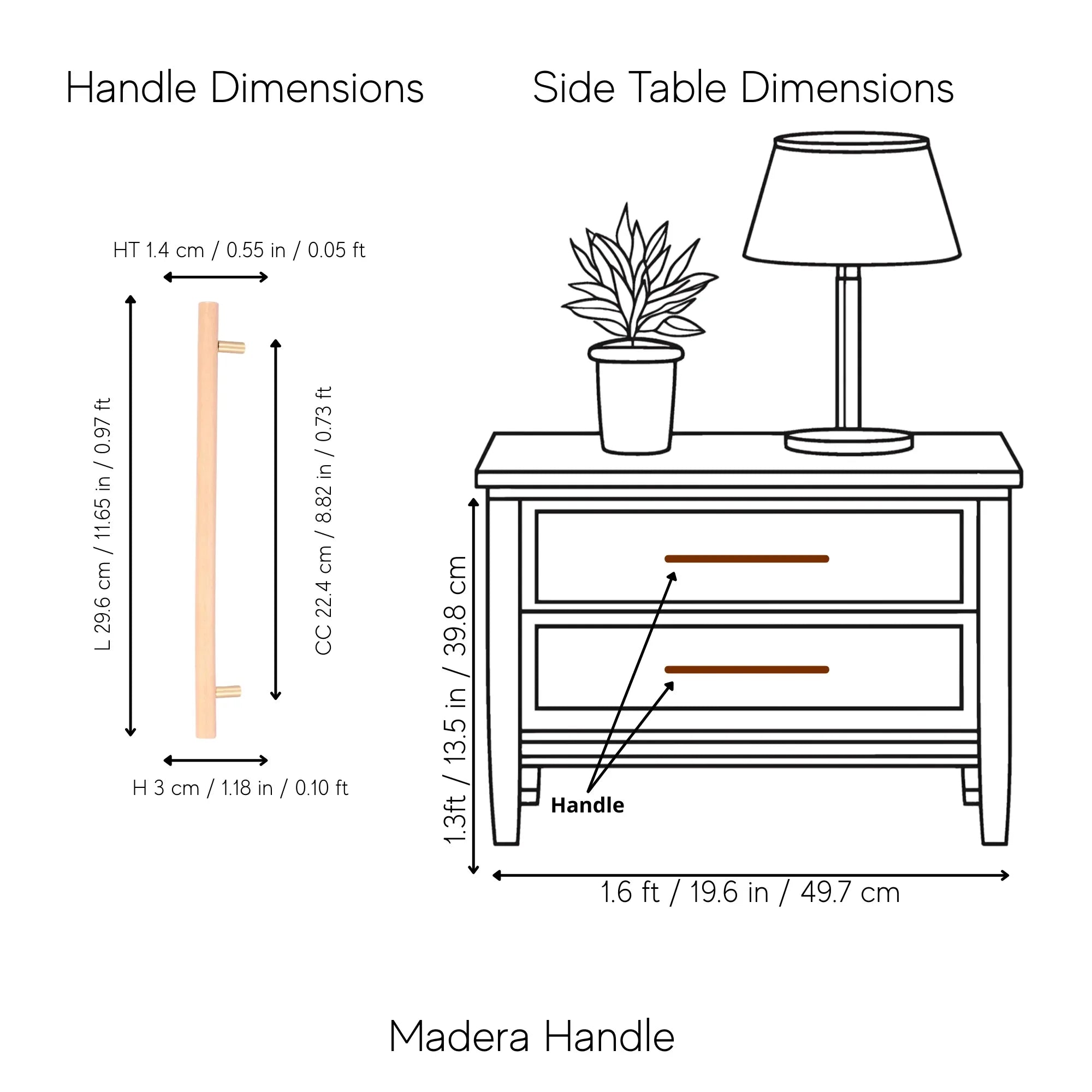 Mantara Madera Handle W-0052 is a modern beech wood handle, ideal for kitchen drawers, dresser drawers.