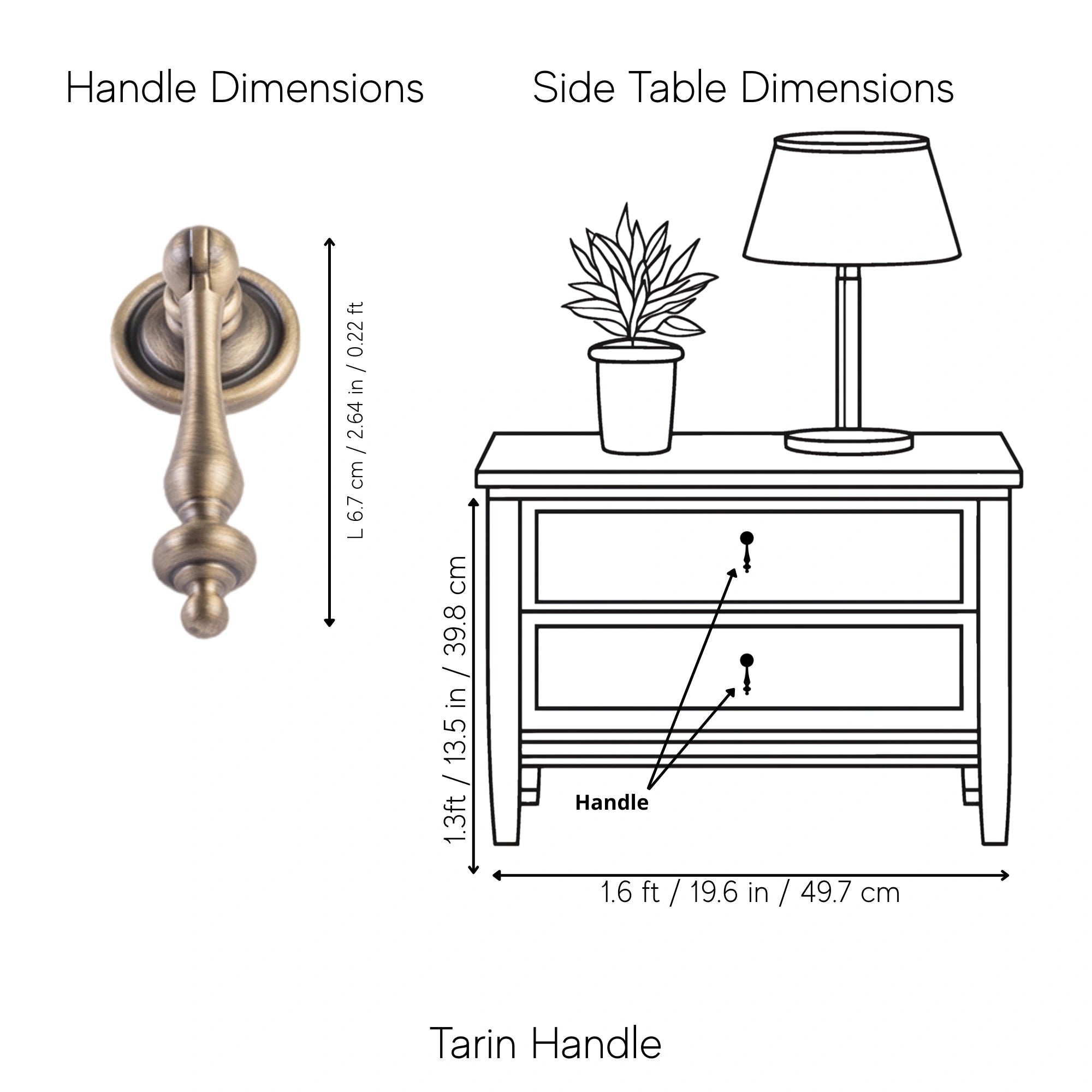 Tarin Handle Pack of 1 (Made-to-order Only)