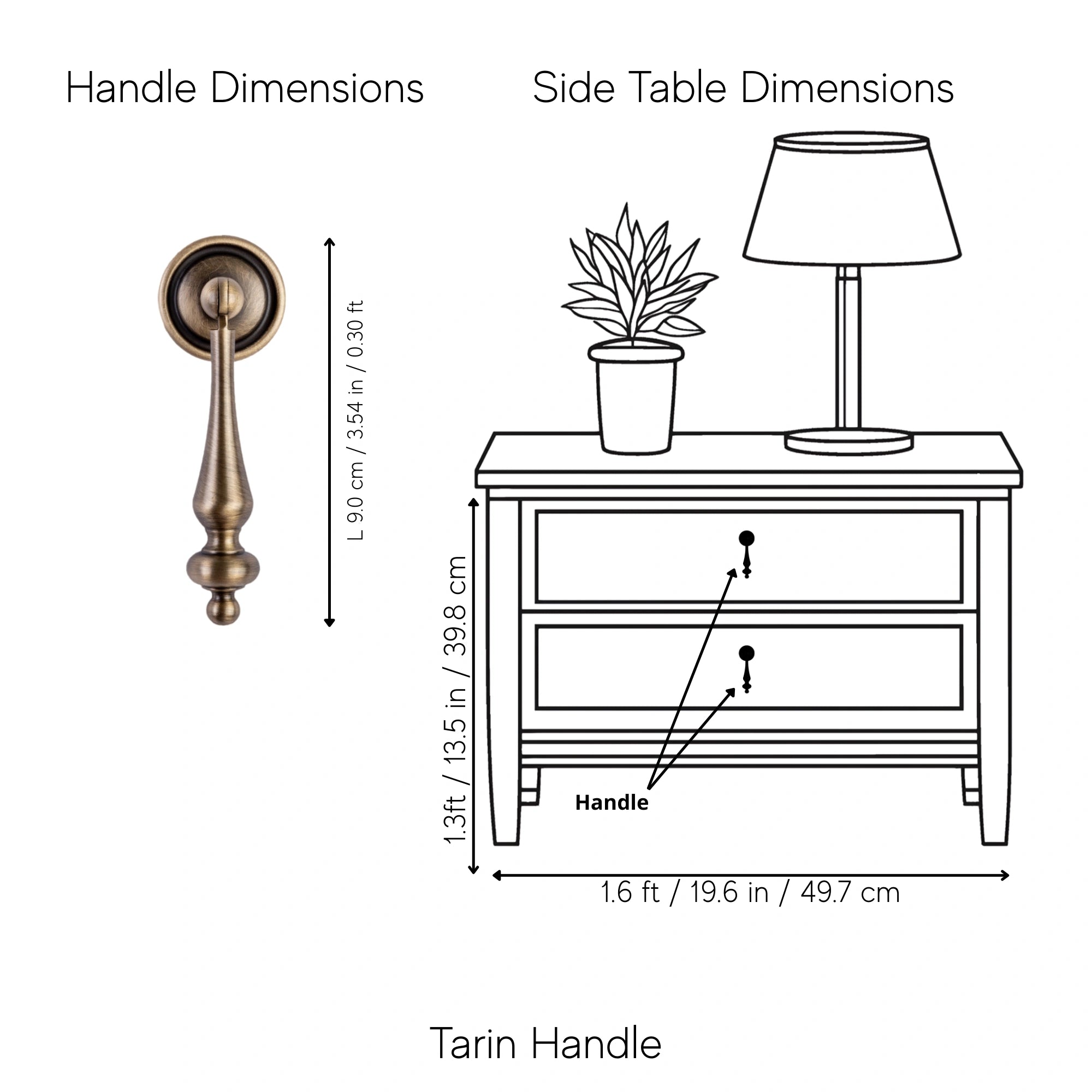 Tarin Handle Pack of 1 (Made-to-order Only)