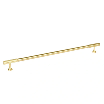 The Mantara B-0051 Oro handle is a modern brass Handle in polished Gold perfect for doors, drawers, and cabinets.