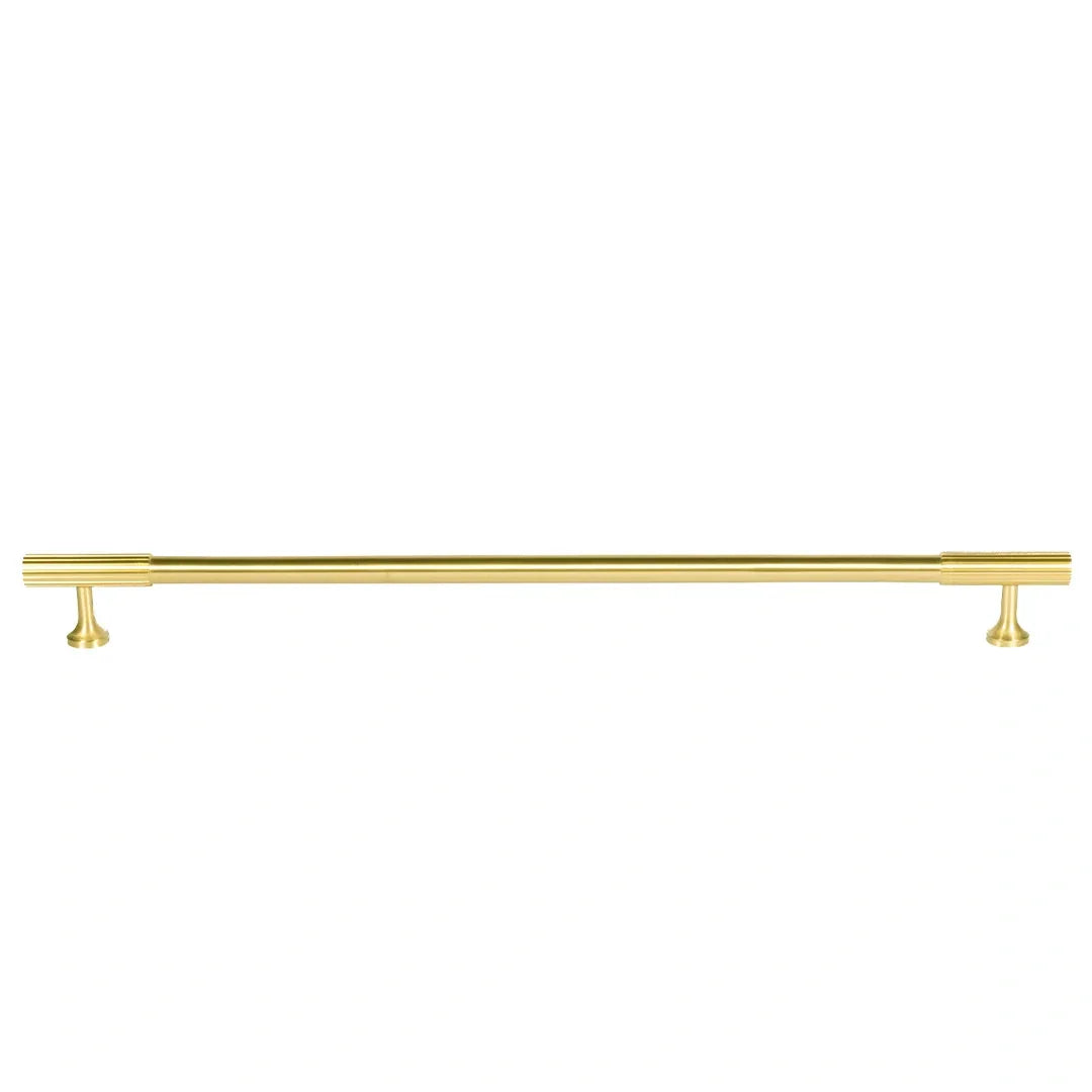 The Mantara B-0051 Oro handle is a modern brass Handle in polished Gold perfect for doors, drawers, and cabinets.