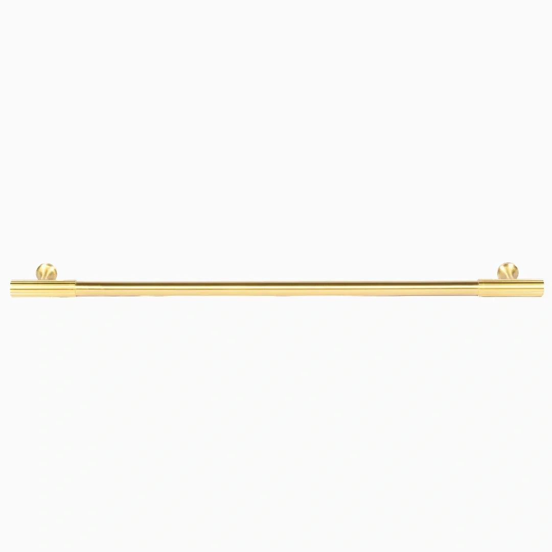 The Mantara B-0051 Oro handle is a modern brass Handle in polished Gold perfect for doors, drawers, and cabinets.