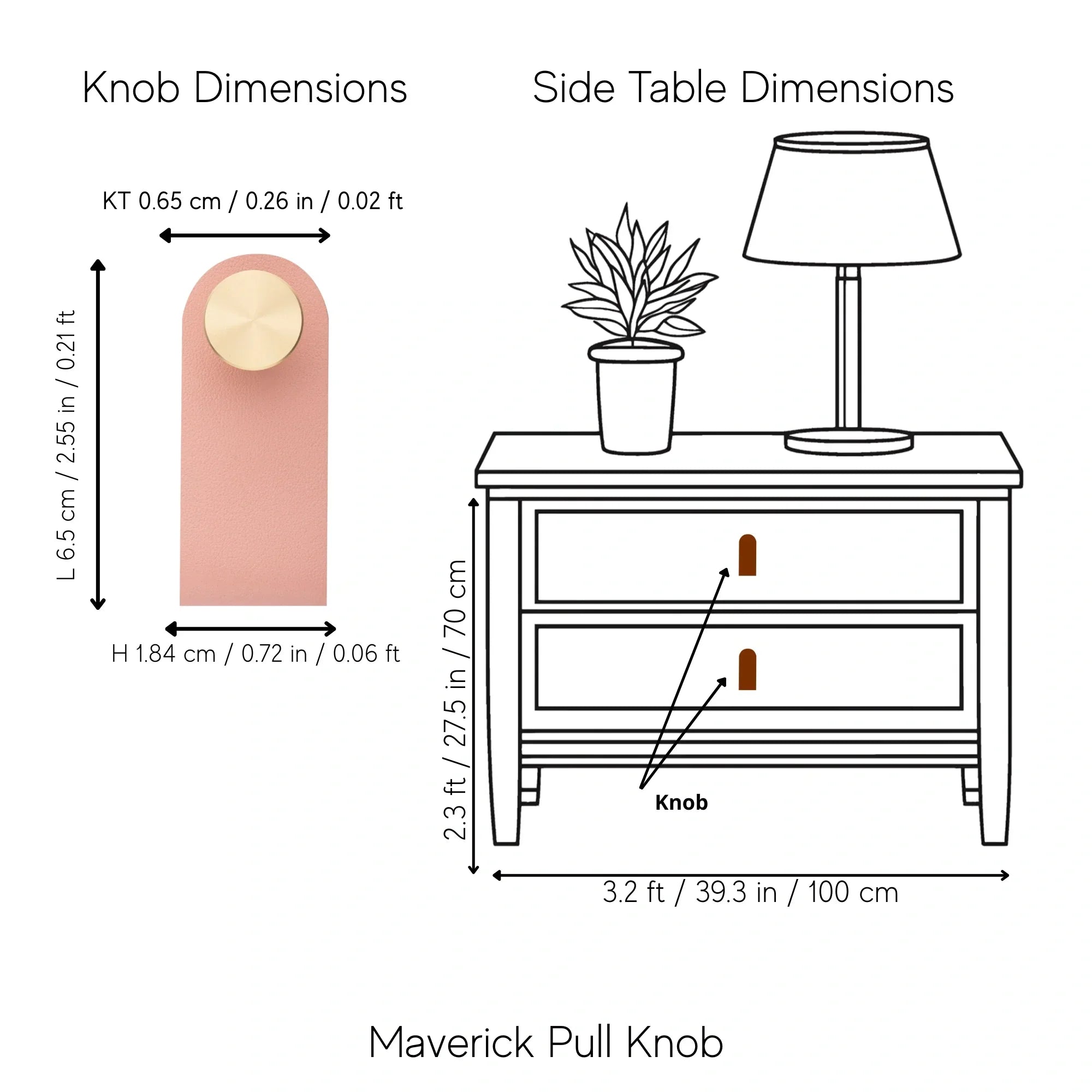 The Mantara L-0001 Maverick Pull Knob is a Nordic leather and brass knob in pink, ideal for kitchens and furniture.