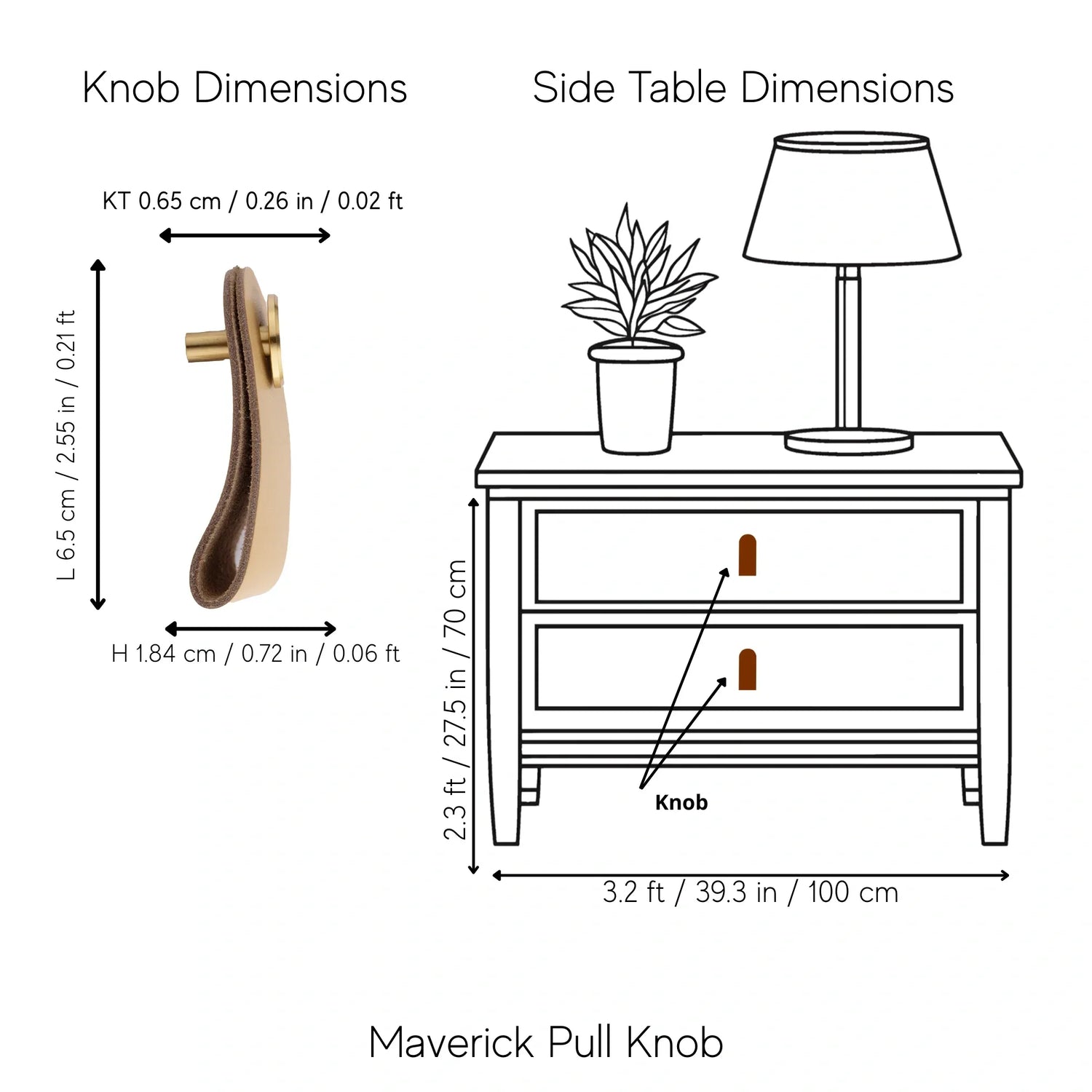 The Mantara L-0001 Maverick Pull Knob is a Nordic leather and brass knob in beige, ideal for kitchens and furniture.