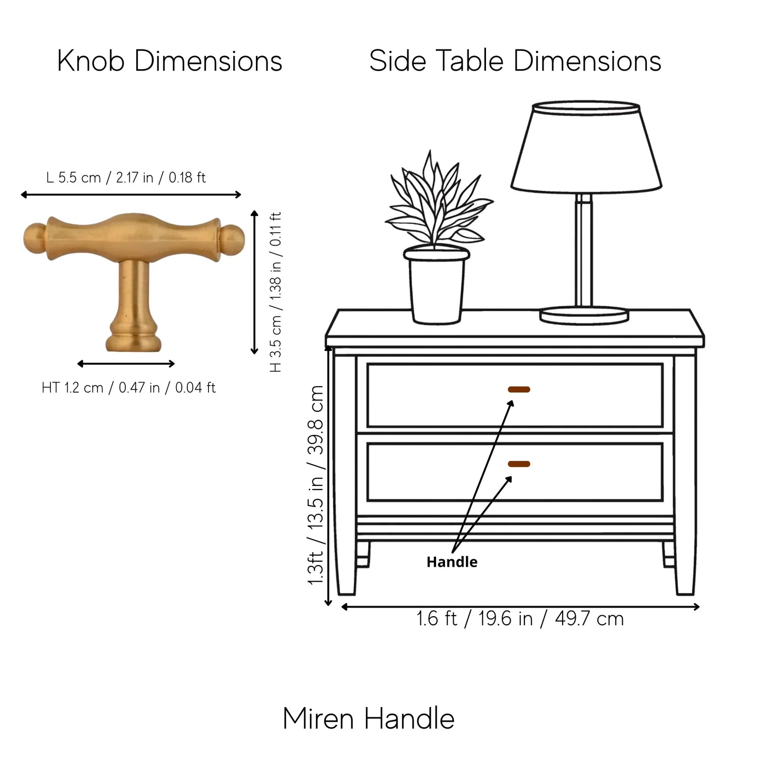 The Mantara B-0125 Miren Handle is a modern brass handle in bronze and gold, ideal for kitchen drawers, cabinets, and furniture.