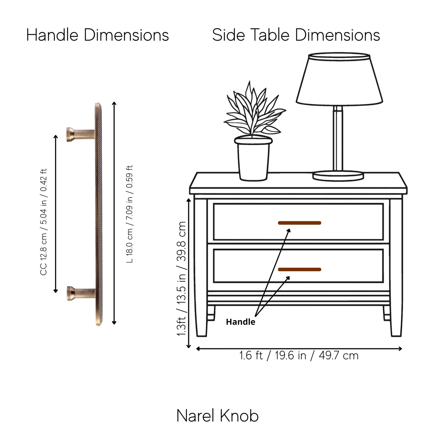 Narel Knob And Handle Pack of 1 (Made-to-order Only)