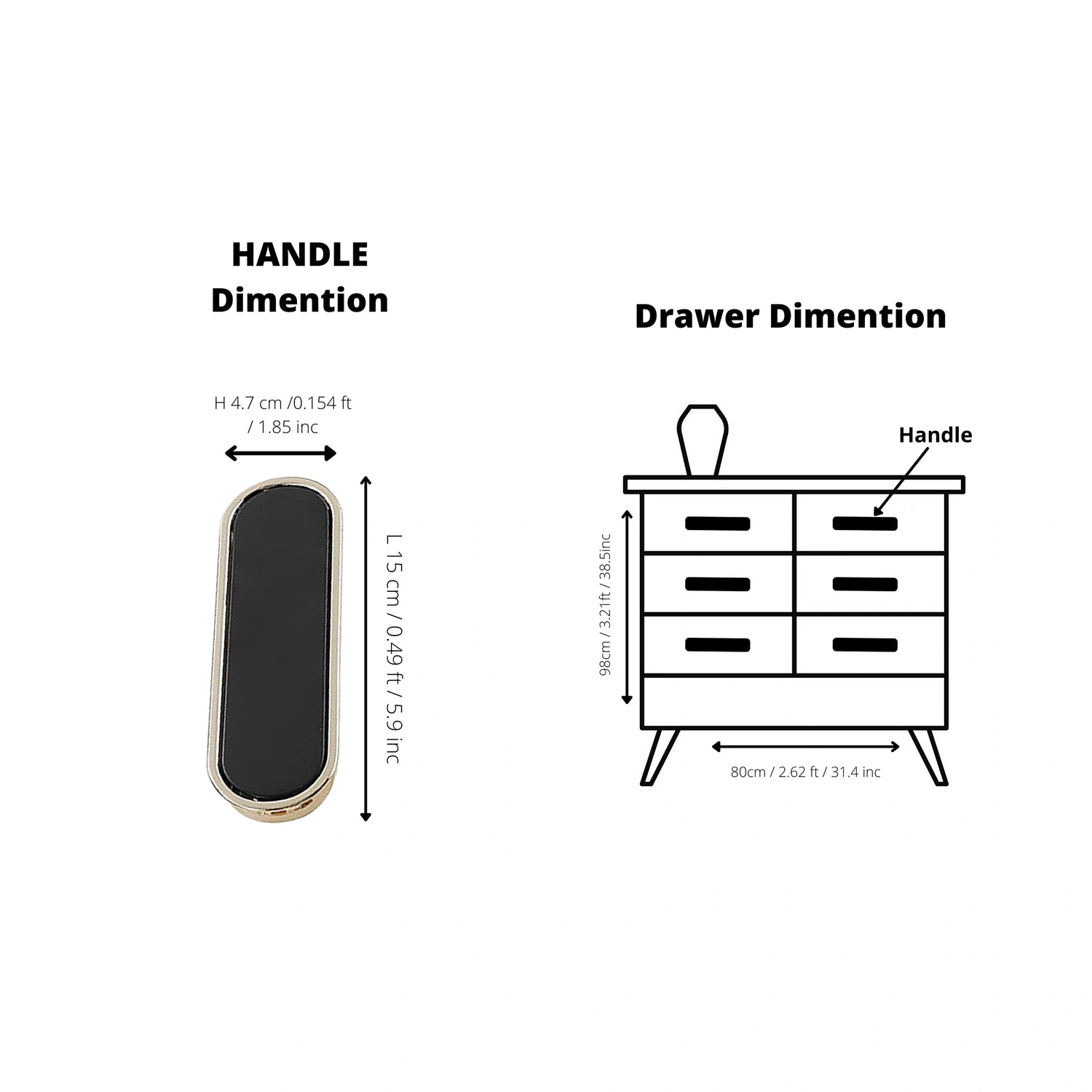 Mantara Concealed Round Handle Z-0010 is a modern zinc handle in matte black+gold, ideal for wardrobes and doors.