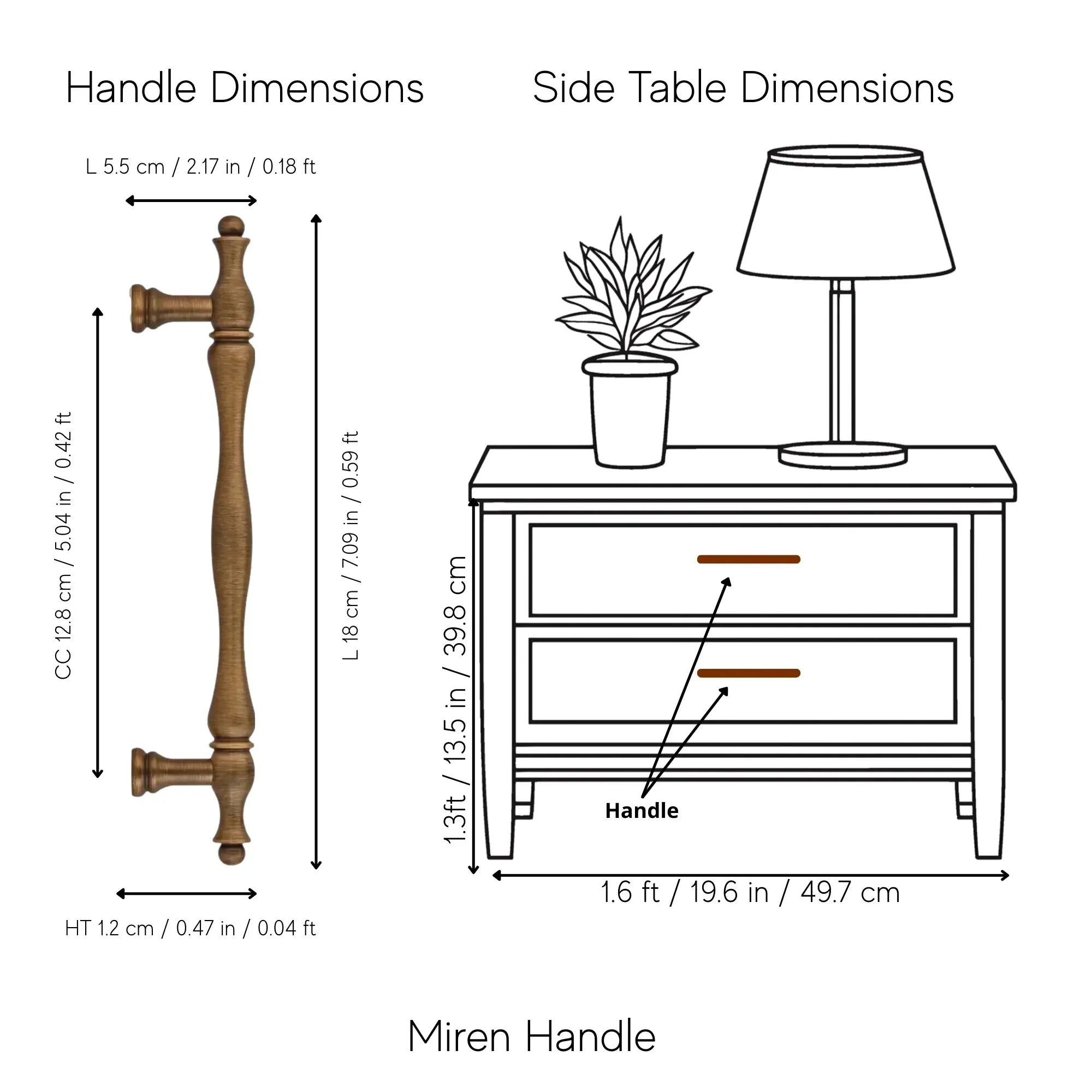 The Mantara B-0125 Miren Handle is a modern brass handle in bronze and gold, ideal for kitchen drawers, cabinets, and furniture.