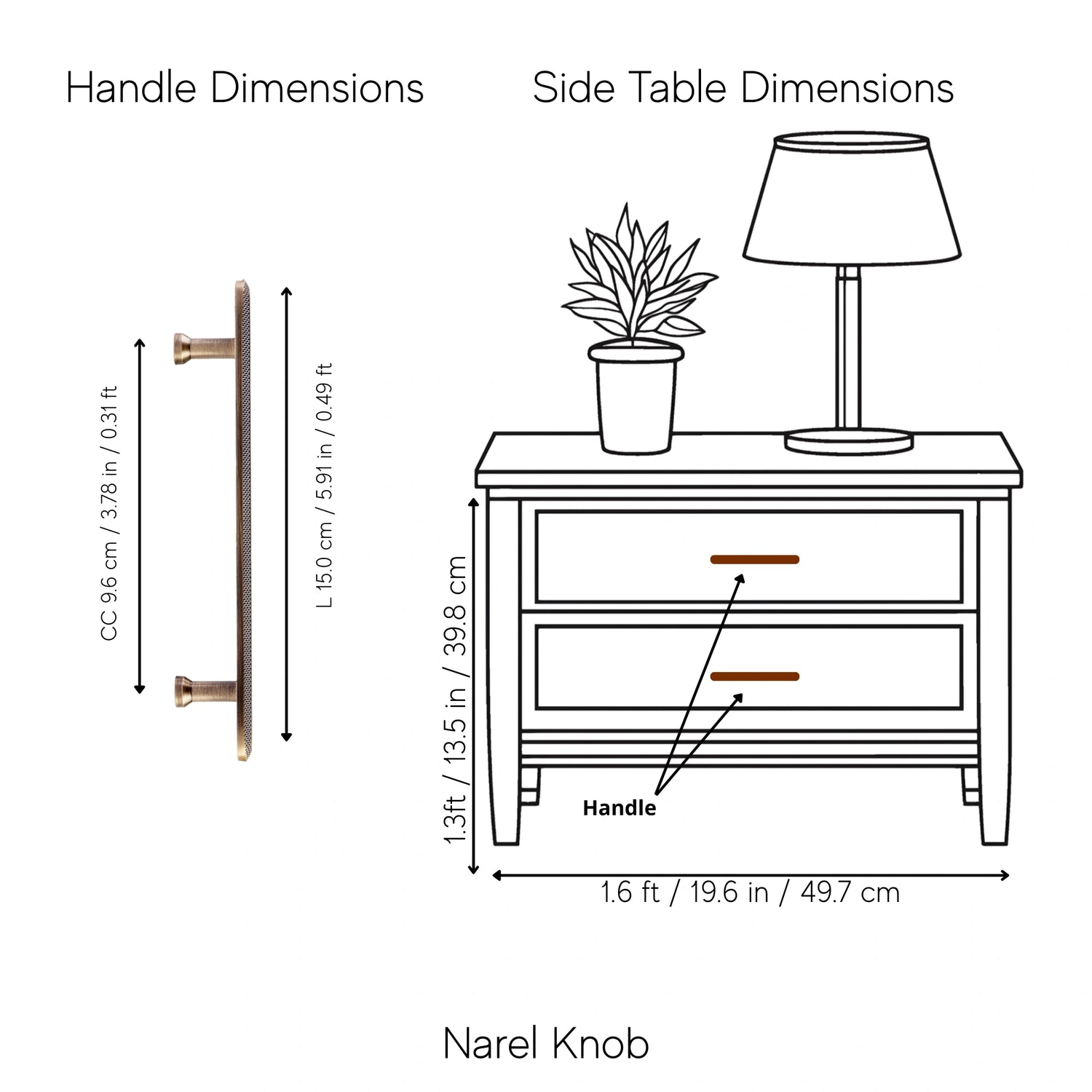 Narel Knob And Handle Pack of 1 (Made-to-order Only)