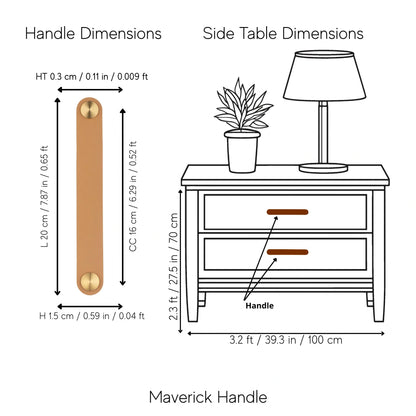 The Mantara L-0001-160 Maverick Handle is a Nordic leather and brass handle in white, ideal for kitchens and wardrobes.