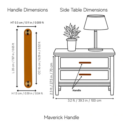 The Mantara L-0001-160 Maverick Handle is a Nordic leather and brass handle in brown ideal for kitchens and wardrobes.